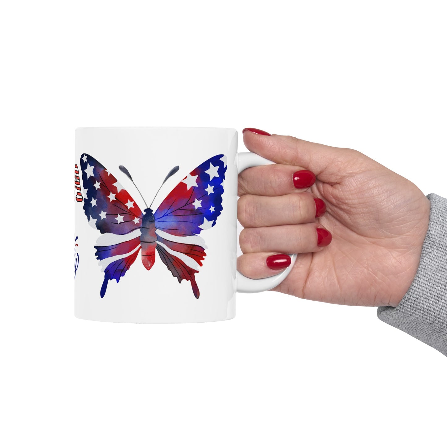 July 4, Sunflower & Butterfly - Ceramic Mug, (11oz, 15oz)