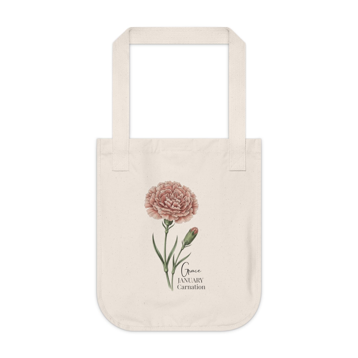 January Carnation Birth Flower Tote Bag - 14675