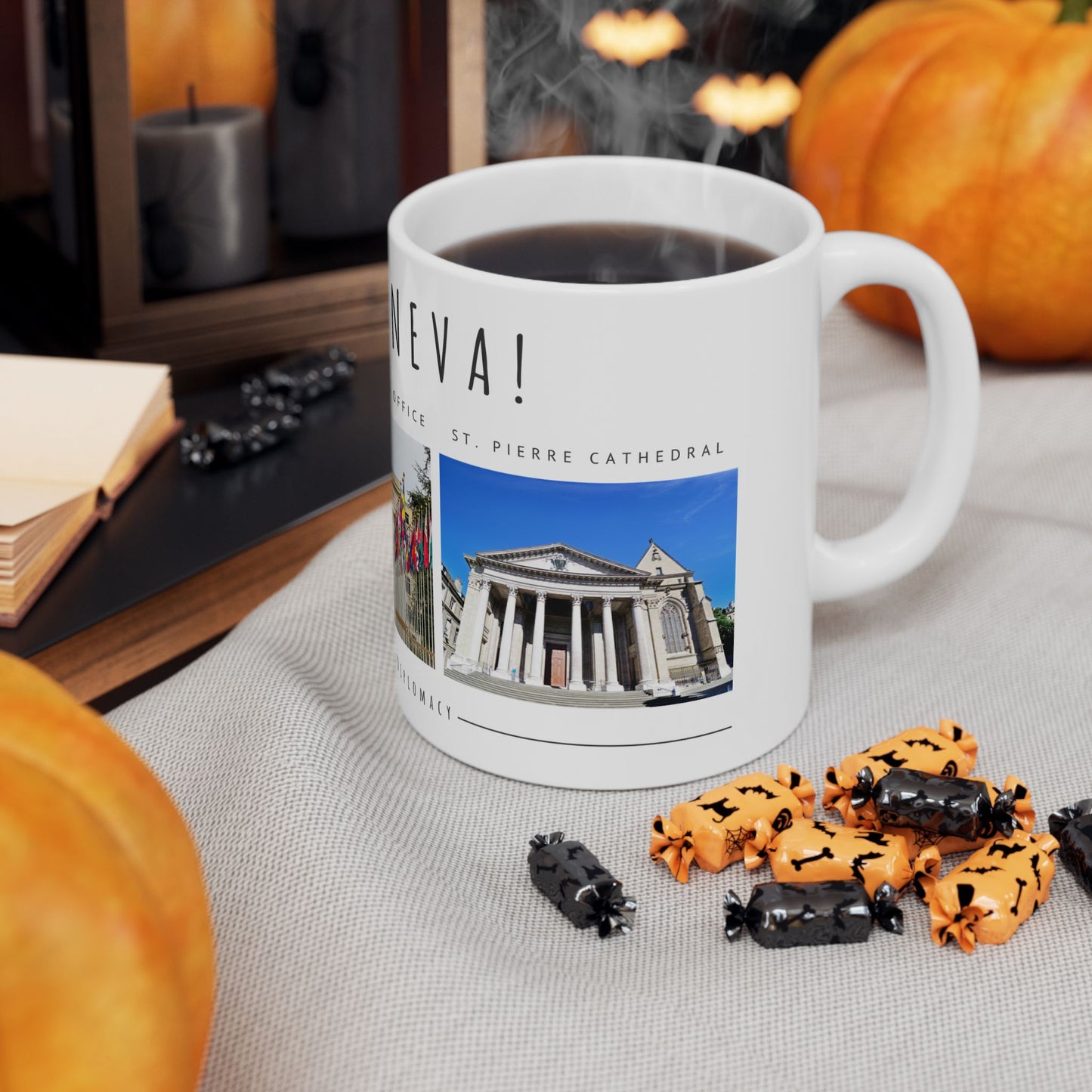 Hello, Geneva! Ceramic Coffee Mug - 11oz & 15oz - Travel Souvenir Gift - 12168