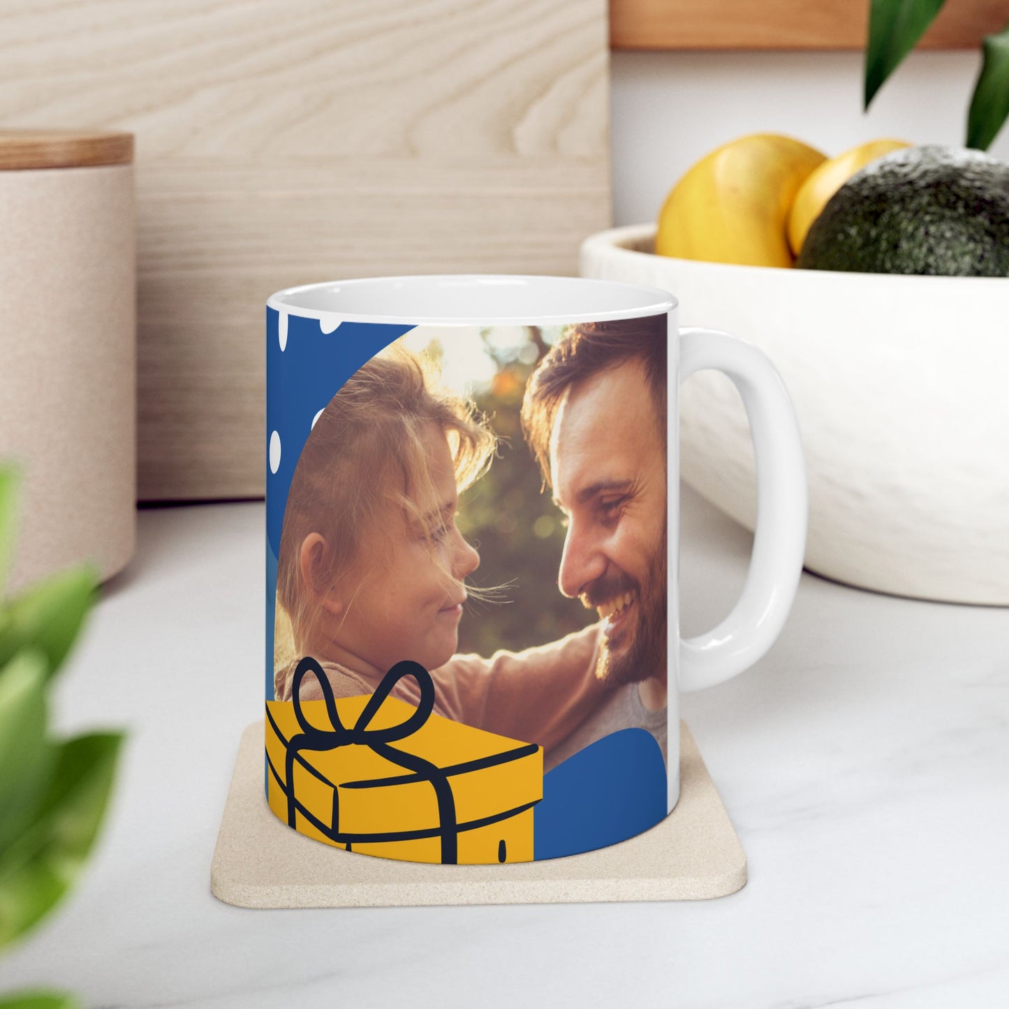 Personalized Father's Day Ceramic Mug - Custom Photo Gift for Dad, Unique Coffee Cup, Special Occasion Present, Gift for Him - 14027
