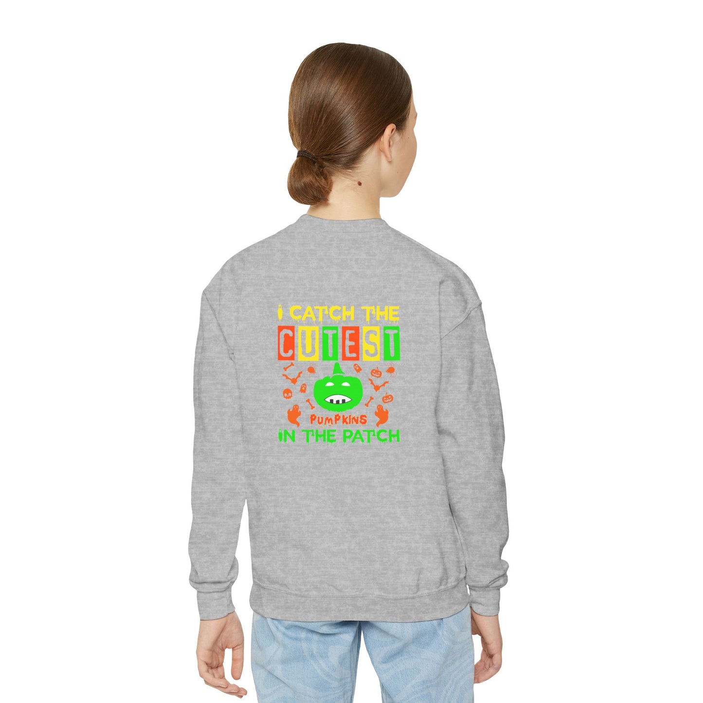 I Catch The Cutest Pumpkins In The Patch  - Youth Crewneck Sweatshirt