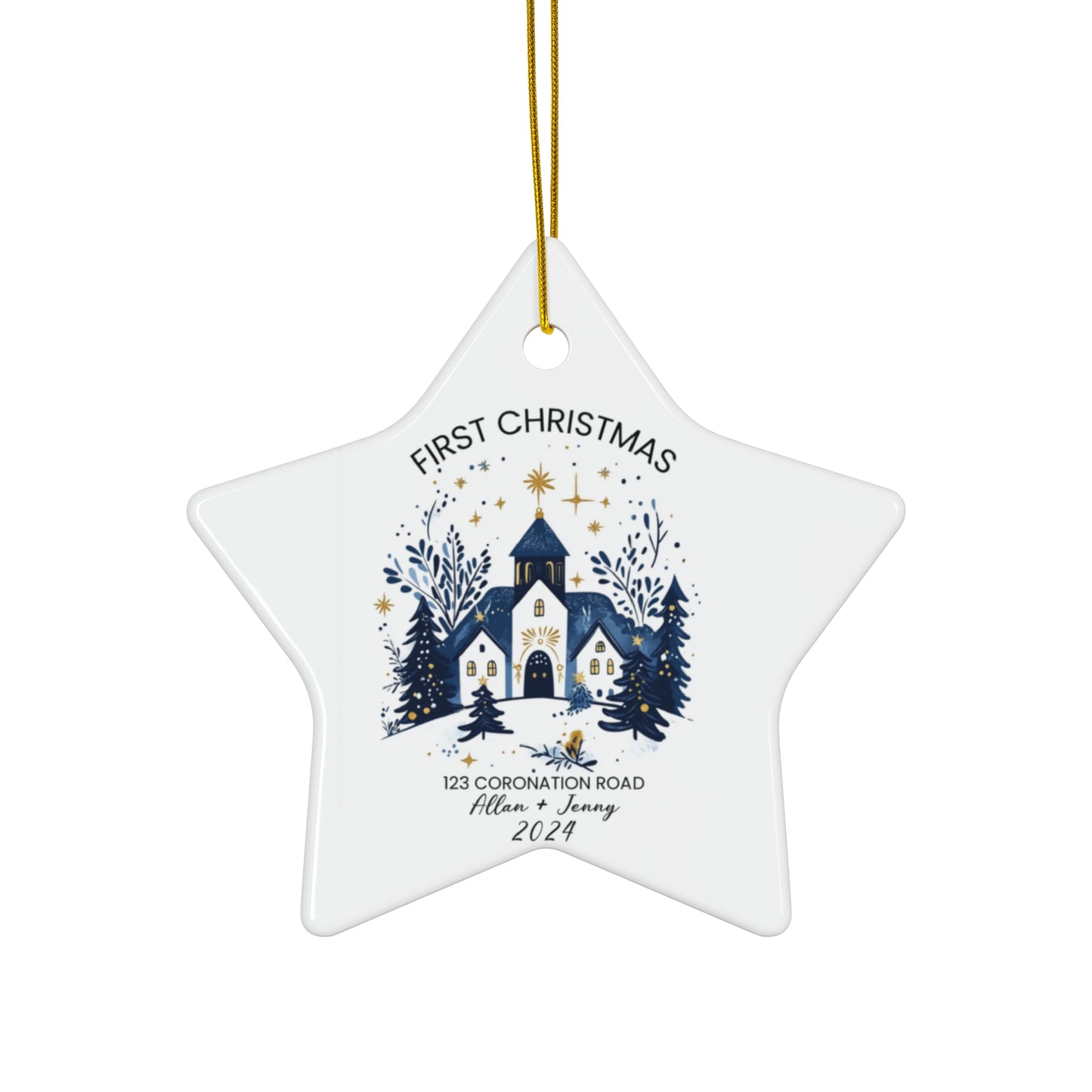 First Christmas, Allan+Jenny, Customizable - Ceramic Ornament, 4 Shapes - 10116