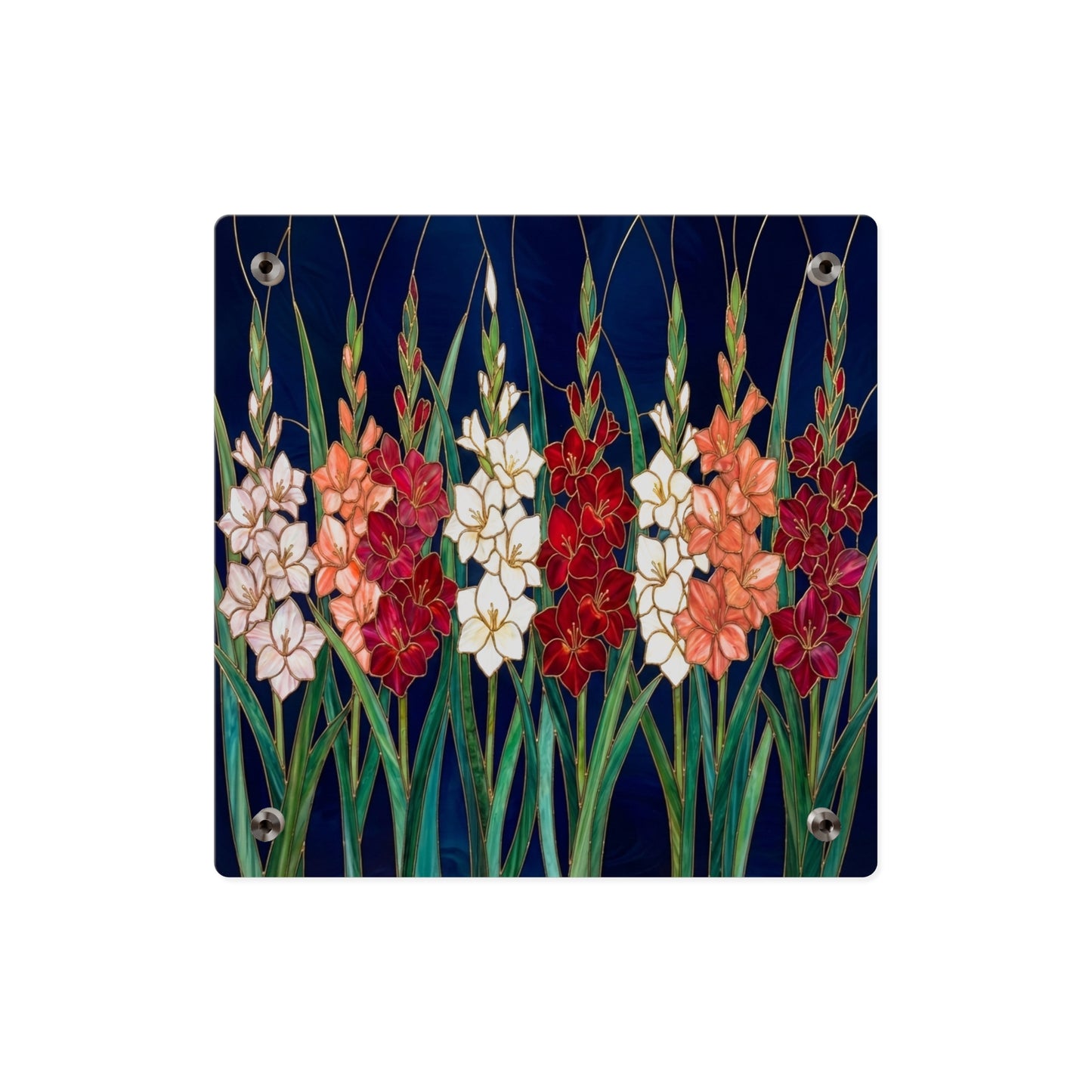 Gladiolus Floral Acrylic Wall Art Panel – Elegant Garden Blooms Home Decor - 14606