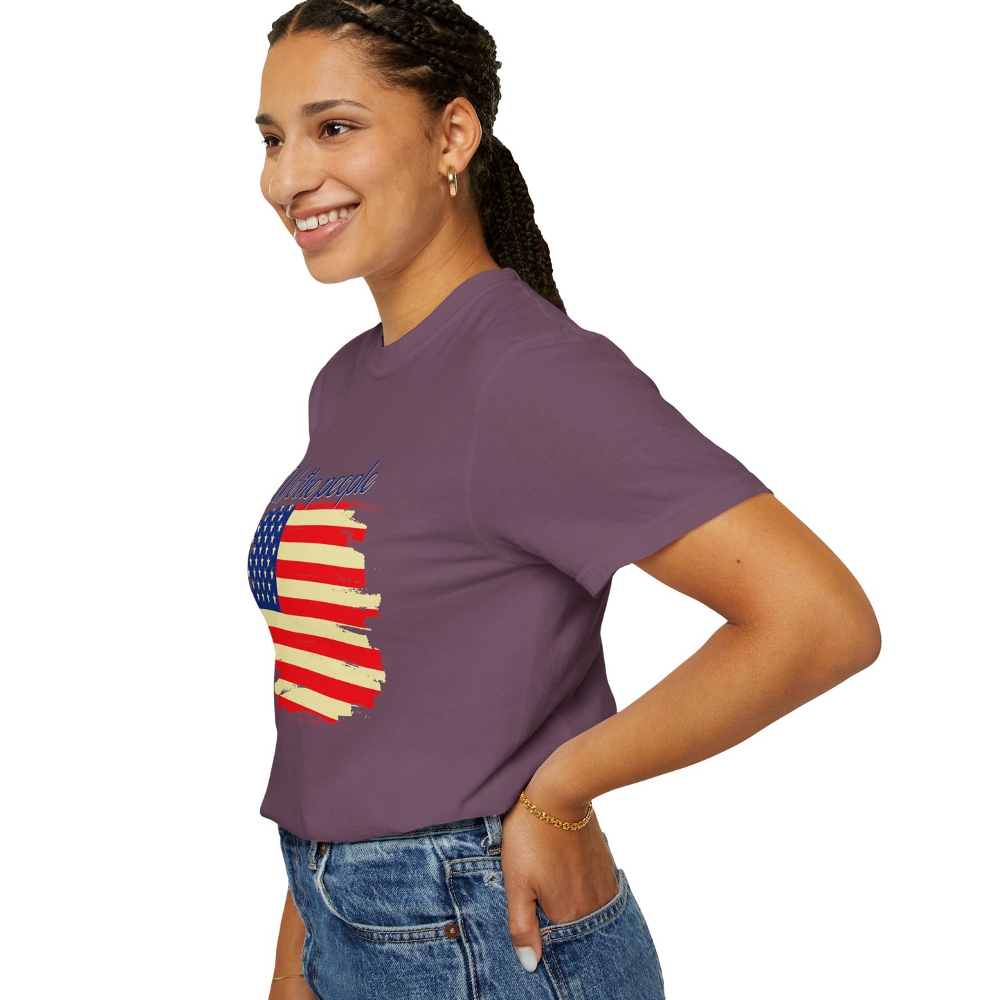Patriotic Garment-Dyed T-Shirt - We the People, Independence Day Gift, Casual Wear, Constitution Day, Freedom Apparel - 13691