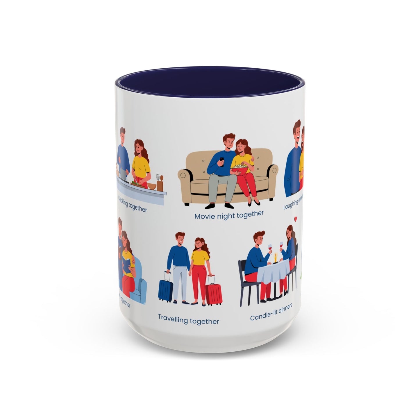 Our Favorite Things to Do Valentine’s Mug – Cozy Couples Illustrated Accent Coffee Mug - 14704