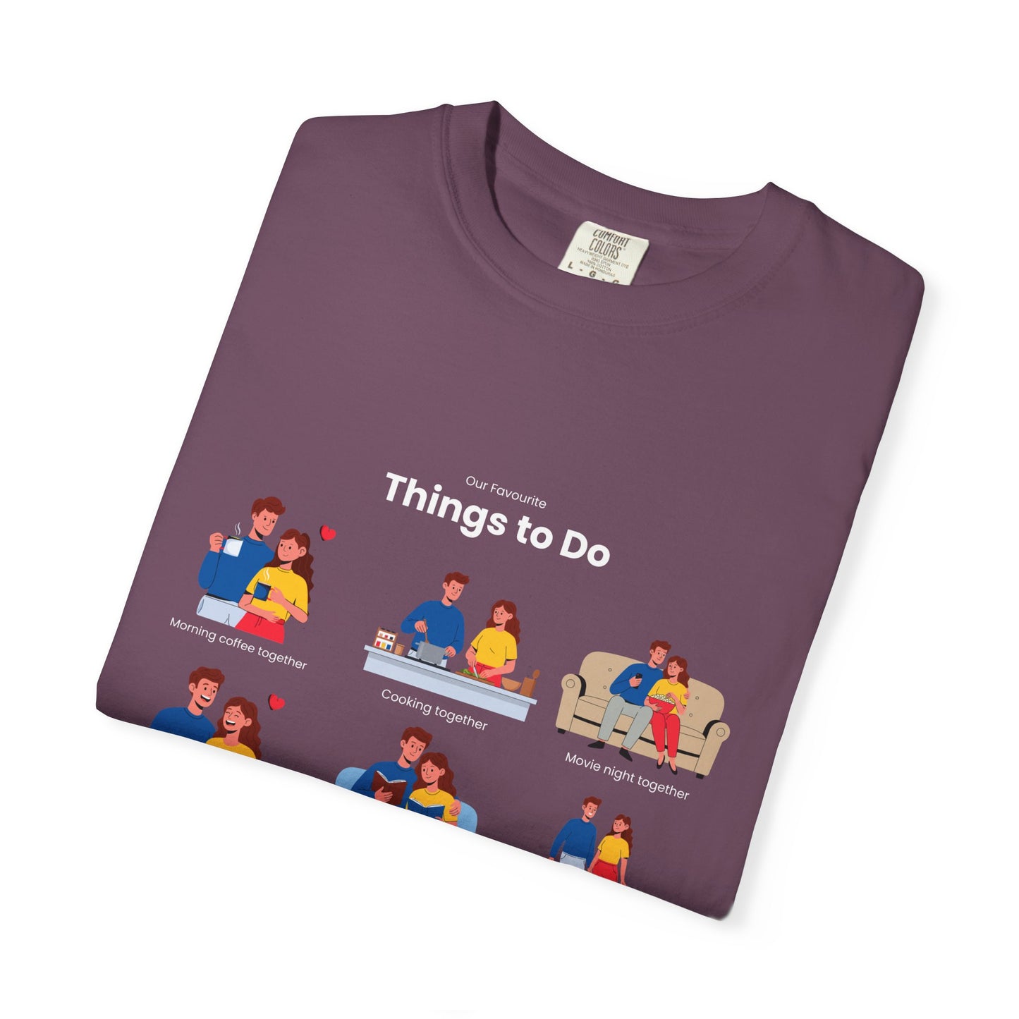 Our Favourite Things to Do Together – Personalised Valentine’s Illustration T-Shirt Gift - 14722