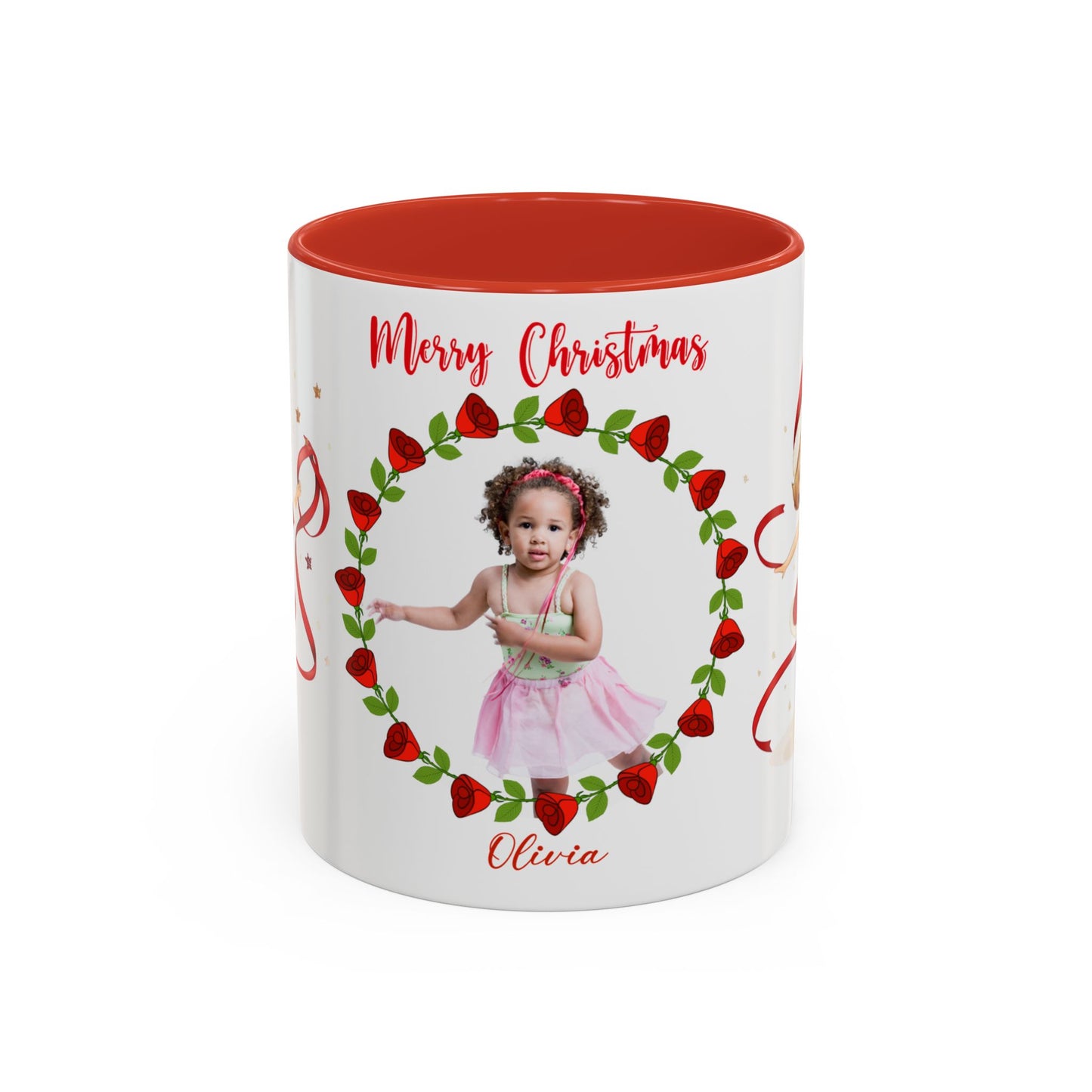 Olivia, Merry Christmas, For Girls, Customizable - Accent Coffee Mug (11, 15oz) - 10149