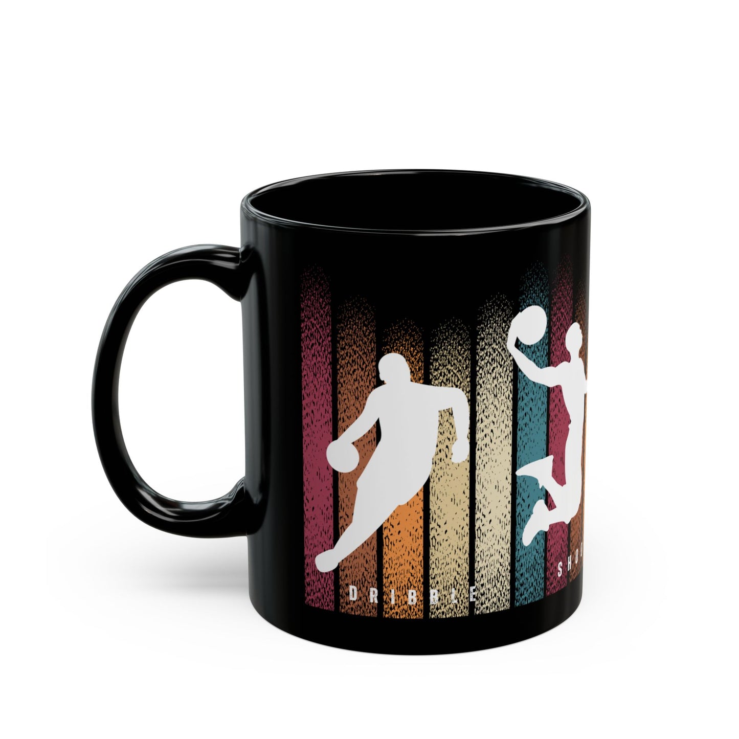 Basketball, Dribble, Shoot, Score, Repeat  - Black Mug (11oz, 15oz) - 10230