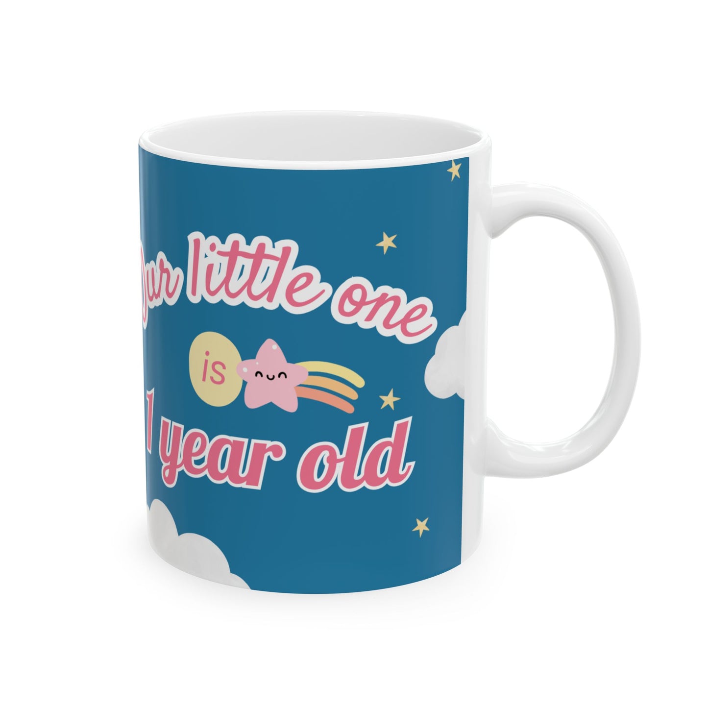 Birthday Celebration Ceramic Mug - Cute Gift for 1-Year-Old, Customizable Keepsake, Child's Birthday Mug, Fun Kids Party Favor, Baby - 13998