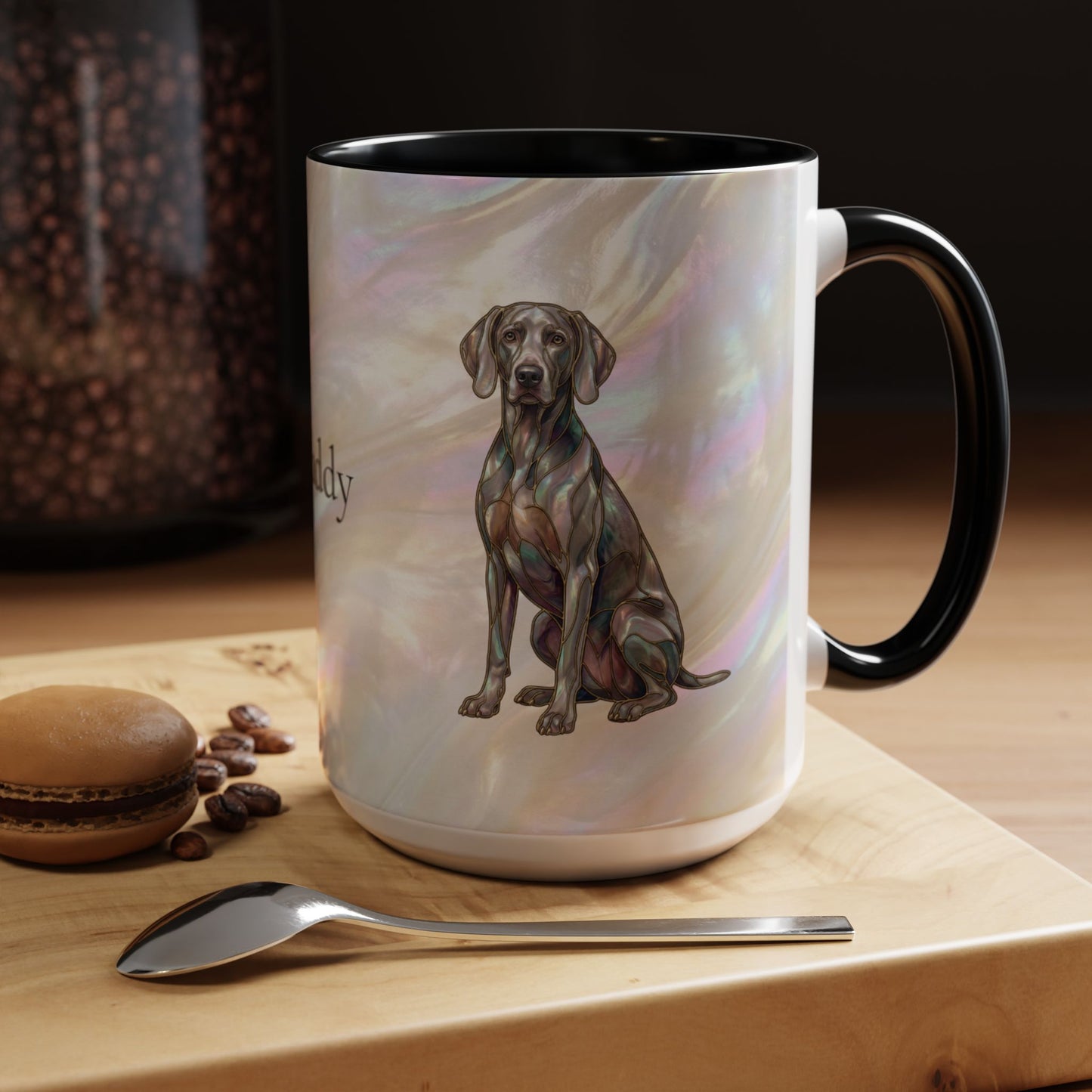Weimaraner Accent Coffee Mug – Stained Glass Design 11/15oz - 14649