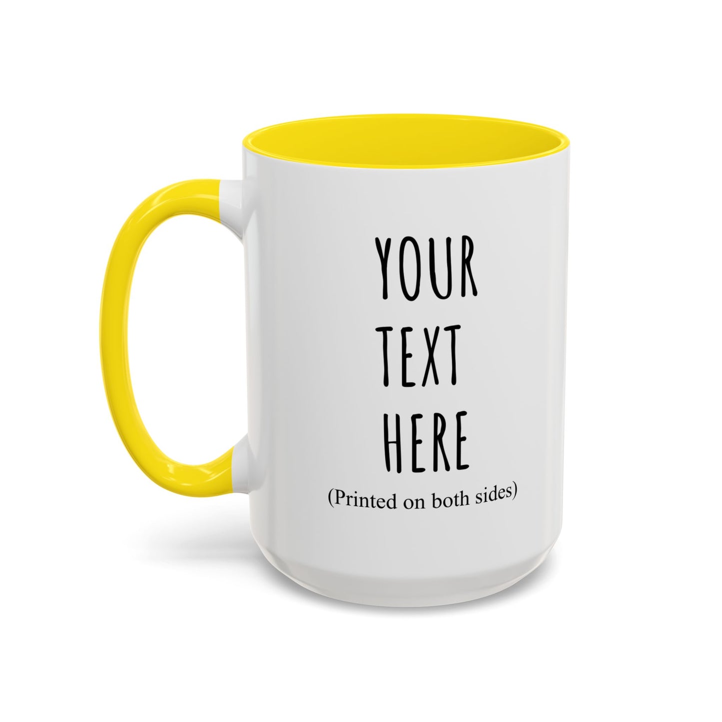 Personalized Accent Coffee Mug – Custom Text Printed Both Sides (11oz & 15oz) - 14676