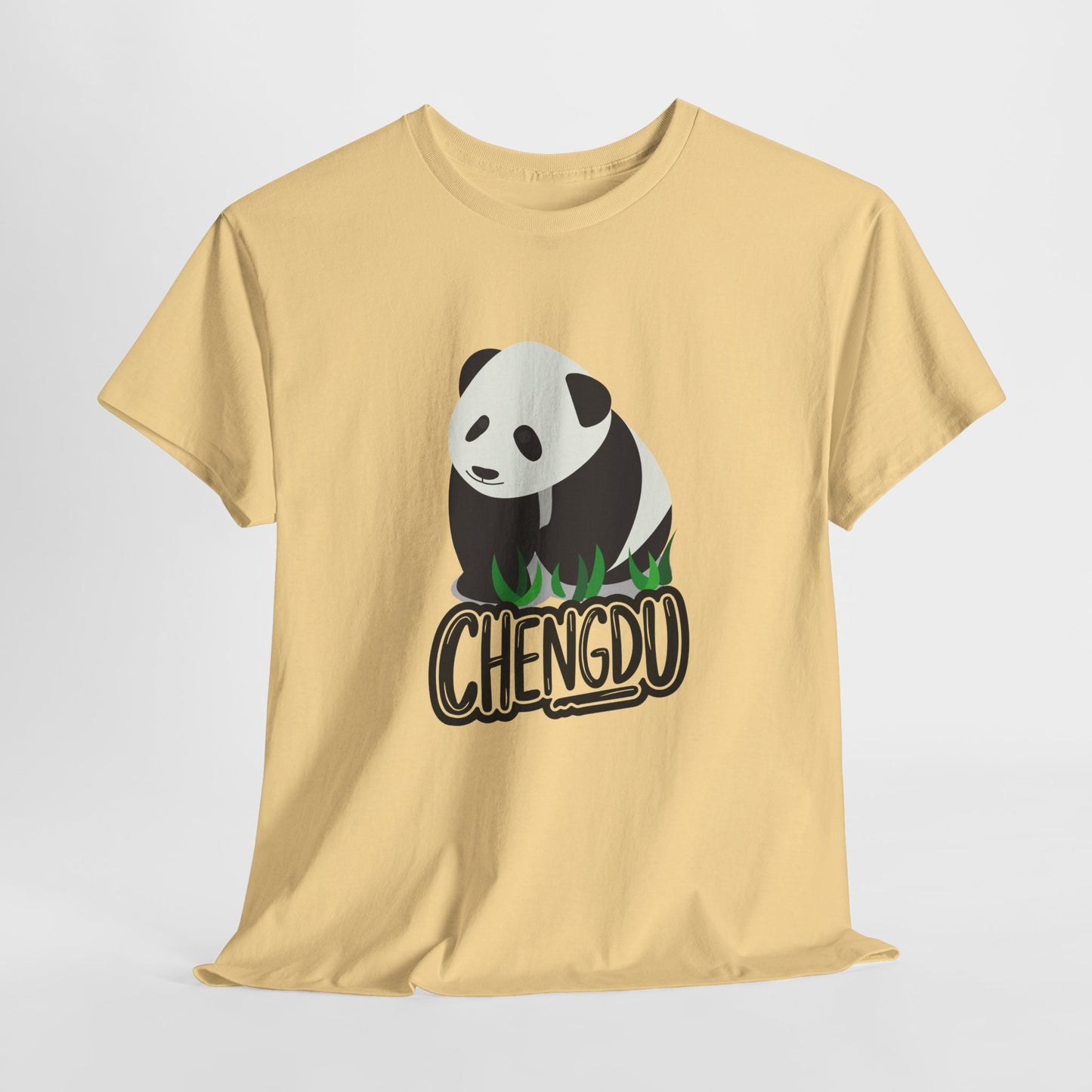 Chengdu Panda Unisex Heavy Cotton Tee - Cozy and Fun Graphic Tee for Animal Lovers - 12206