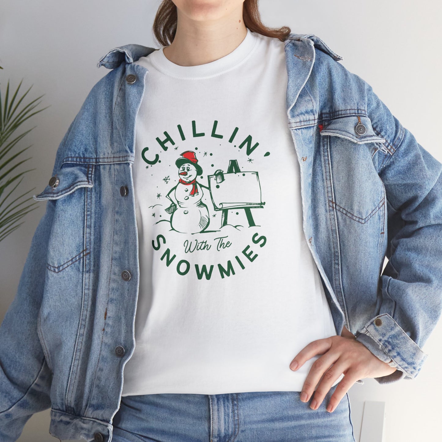 Chillin' With Snowmies - Unisex Heavy Cotton Tee - 10533