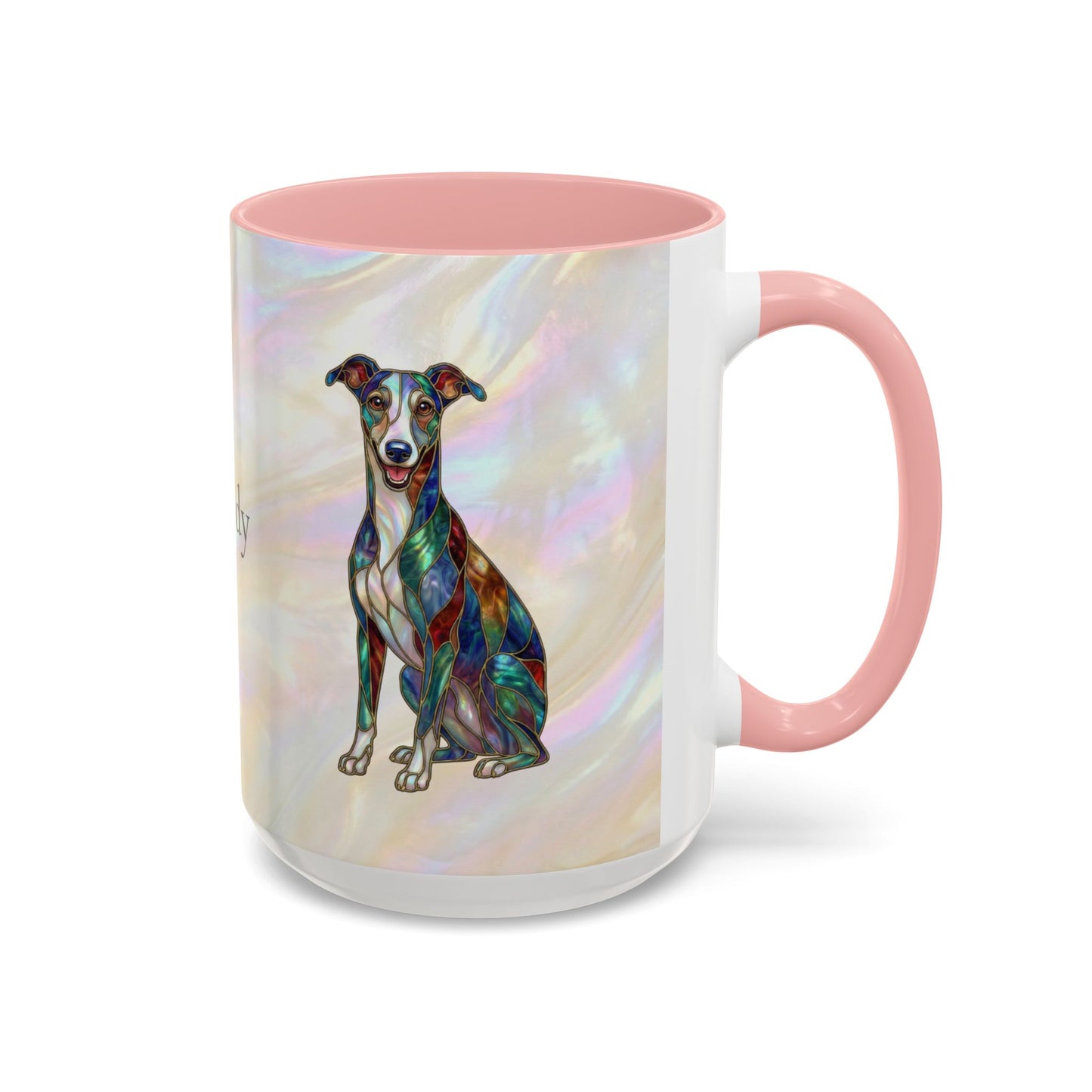 Whippet Accent Coffee Mug – Stained Glass Design 11/15oz - 14652