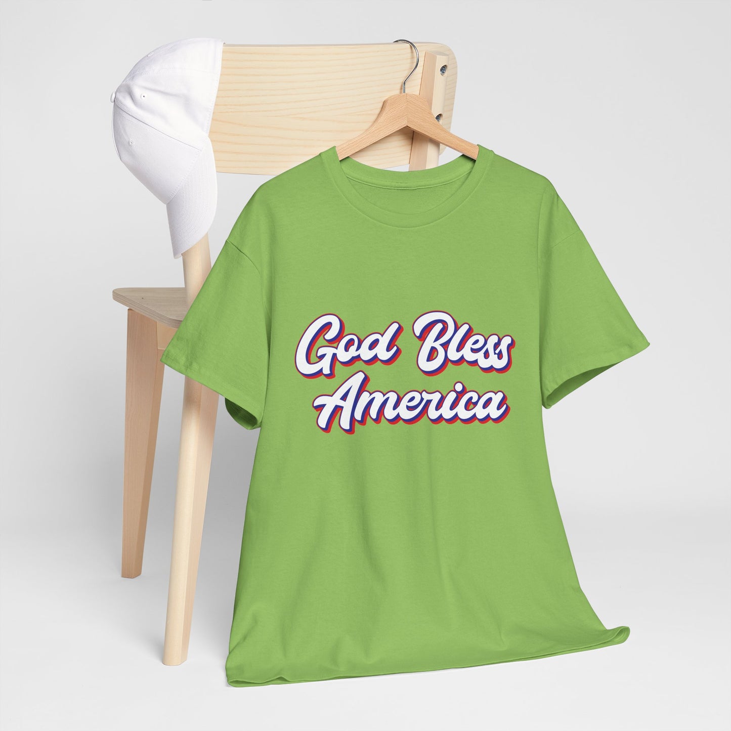God Bless America Unisex Heavy Cotton Tee | Patriotic Shirt, American Pride Apparel, 4th of July Outfit, Gift for Veterans, Summer - 13655
