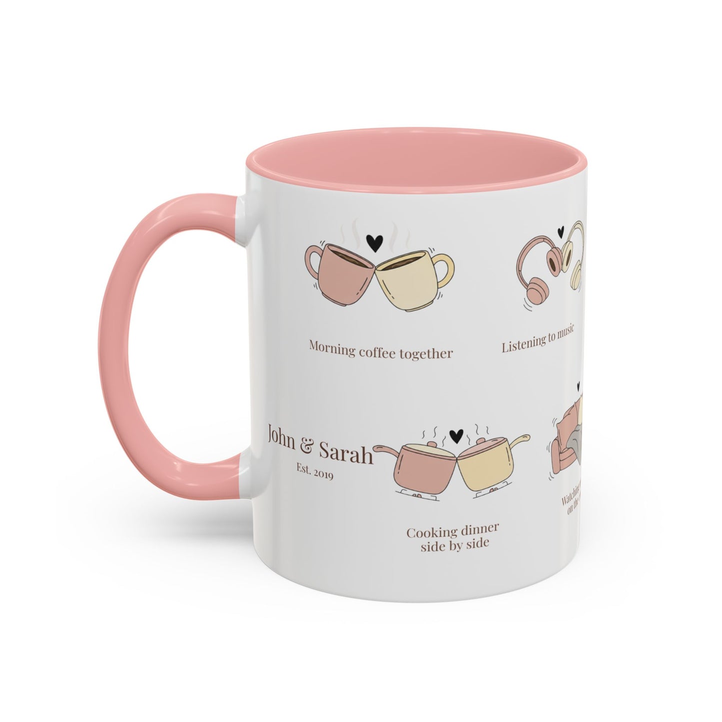 Our Favorite Things to Do Valentine’s Mug – Cozy Couples Illustrated Accent Coffee Mug - 14702