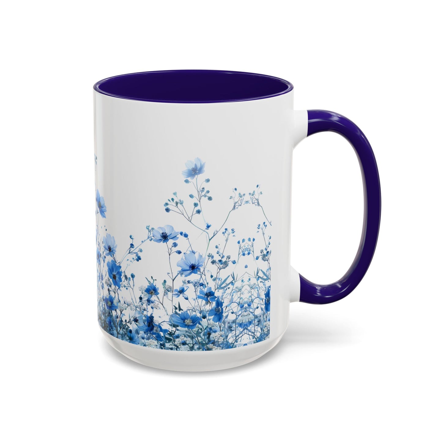 Field of Blue Flowers - Accent Coffee Mug (11, 15oz) - 10645