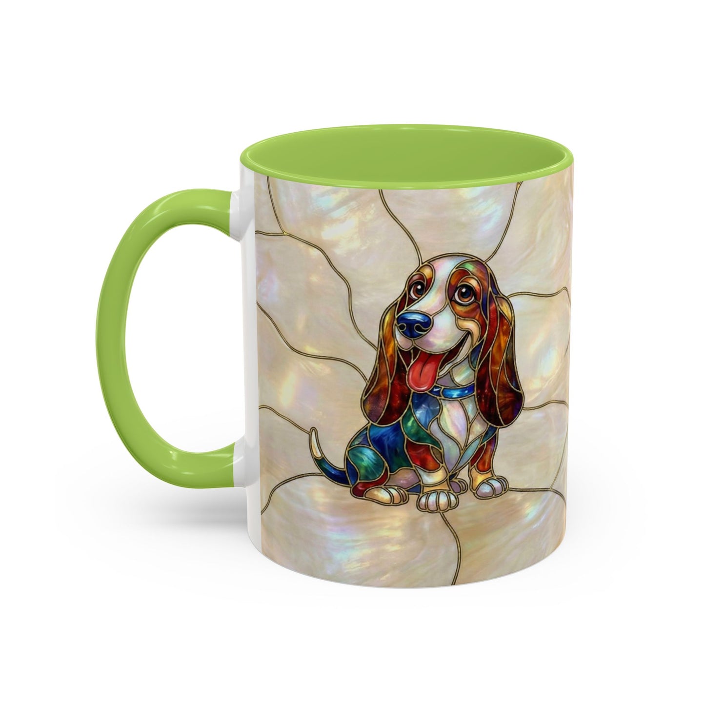 Basset Hound Stained Glass Accent Coffee Mug (11/15oz) - 14520
