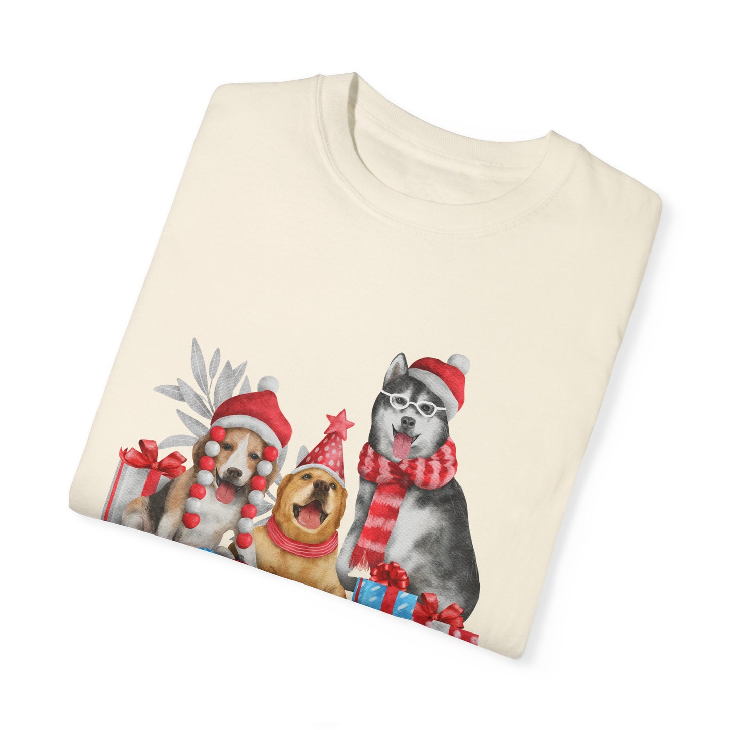 Dogs, Merry Christmas - Unisex Garment-Dyed T-shirt - 10284