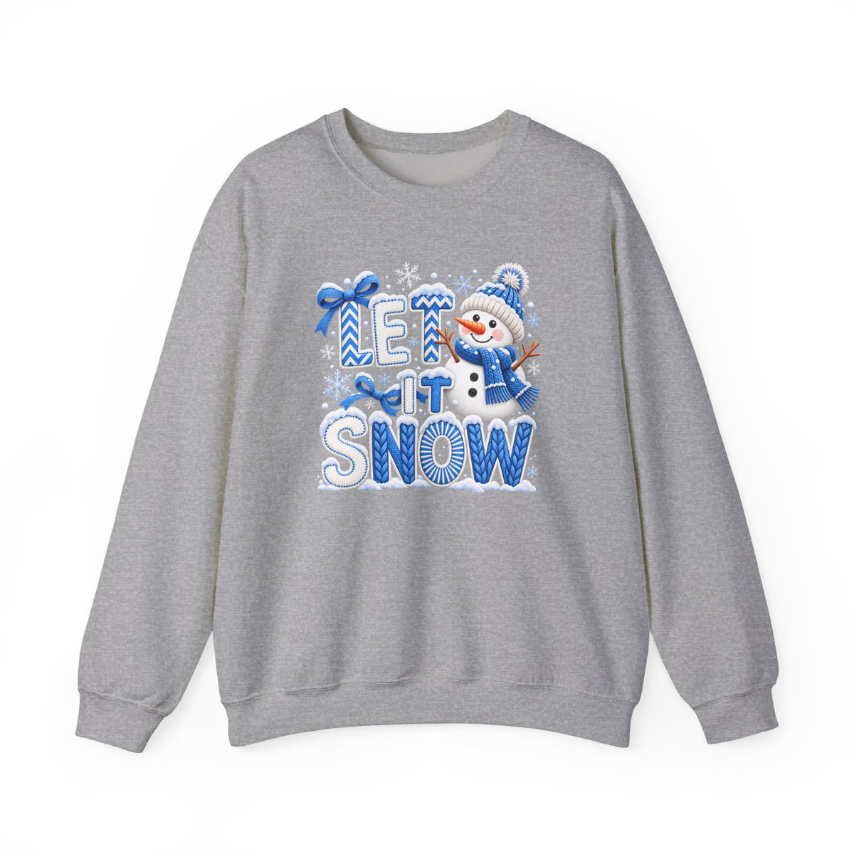Let It Snow Sweatshirt,  Cute Snowman Winter Christmas Crewneck - 14545