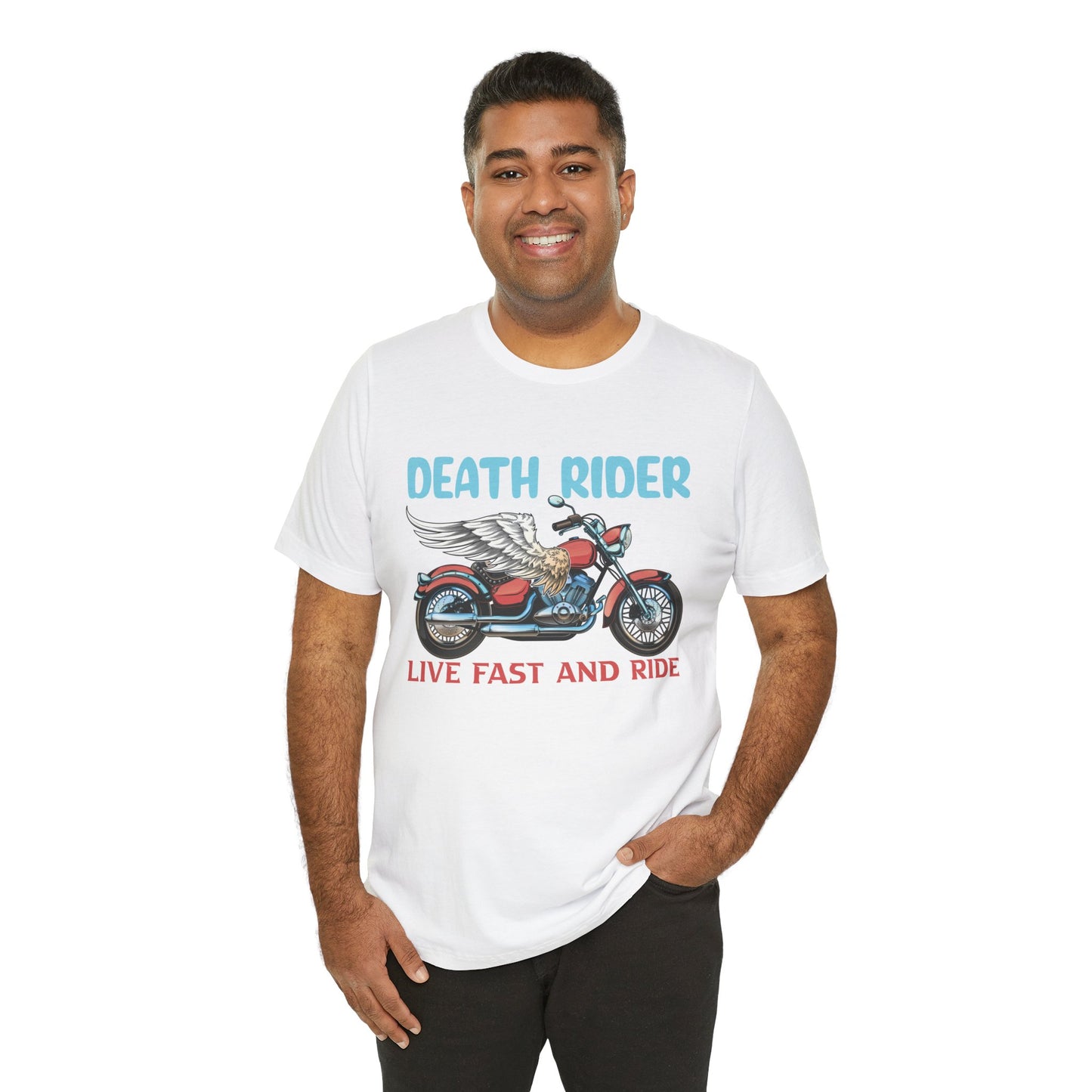Death Rider, Live Fast and Ride  - Unisex Jersey Short Sleeve Tee - 13595