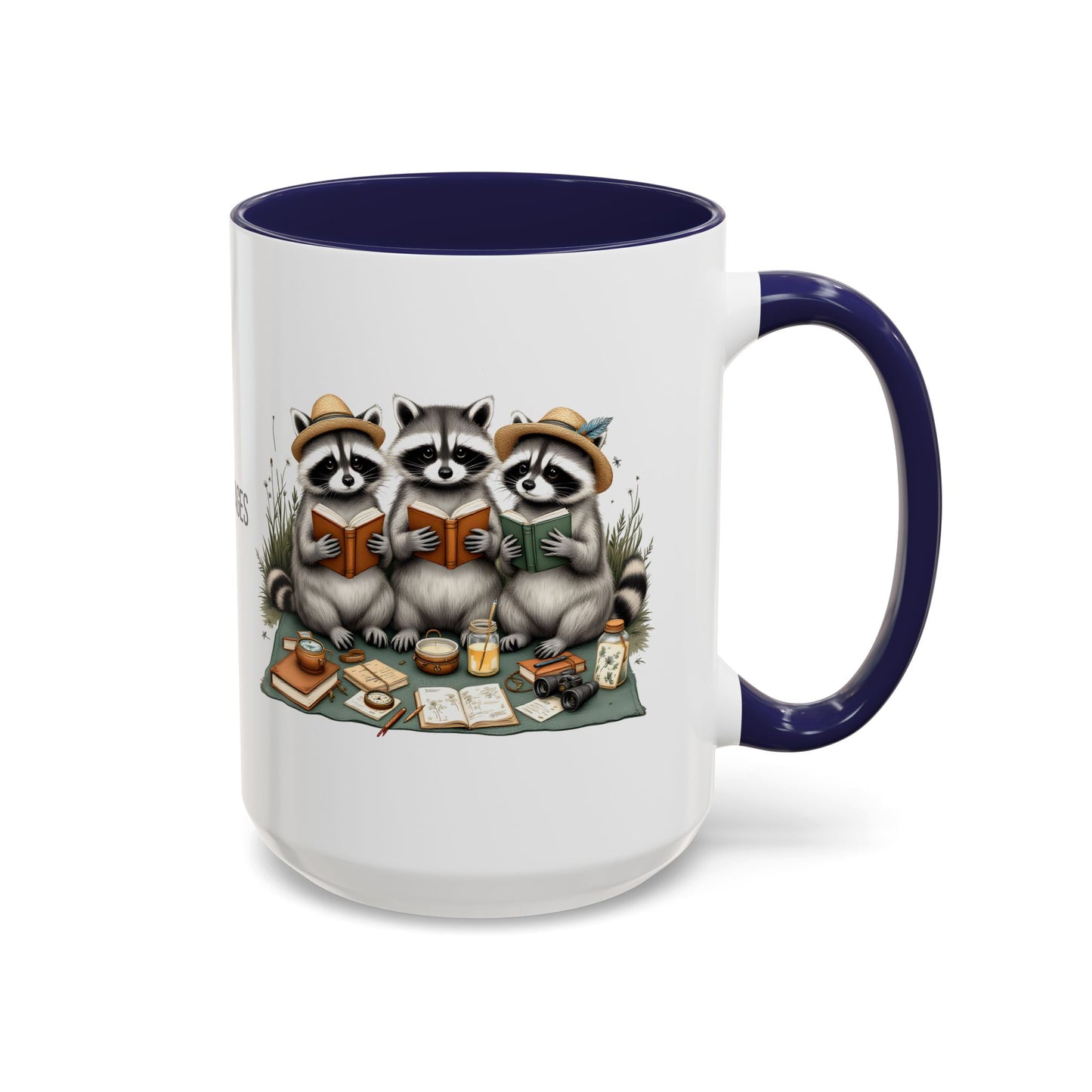 Paws & Pages Raccoon Reading Mug – Cute Book Lover Coffee Cup Gift (11oz / 15oz) - 14814
