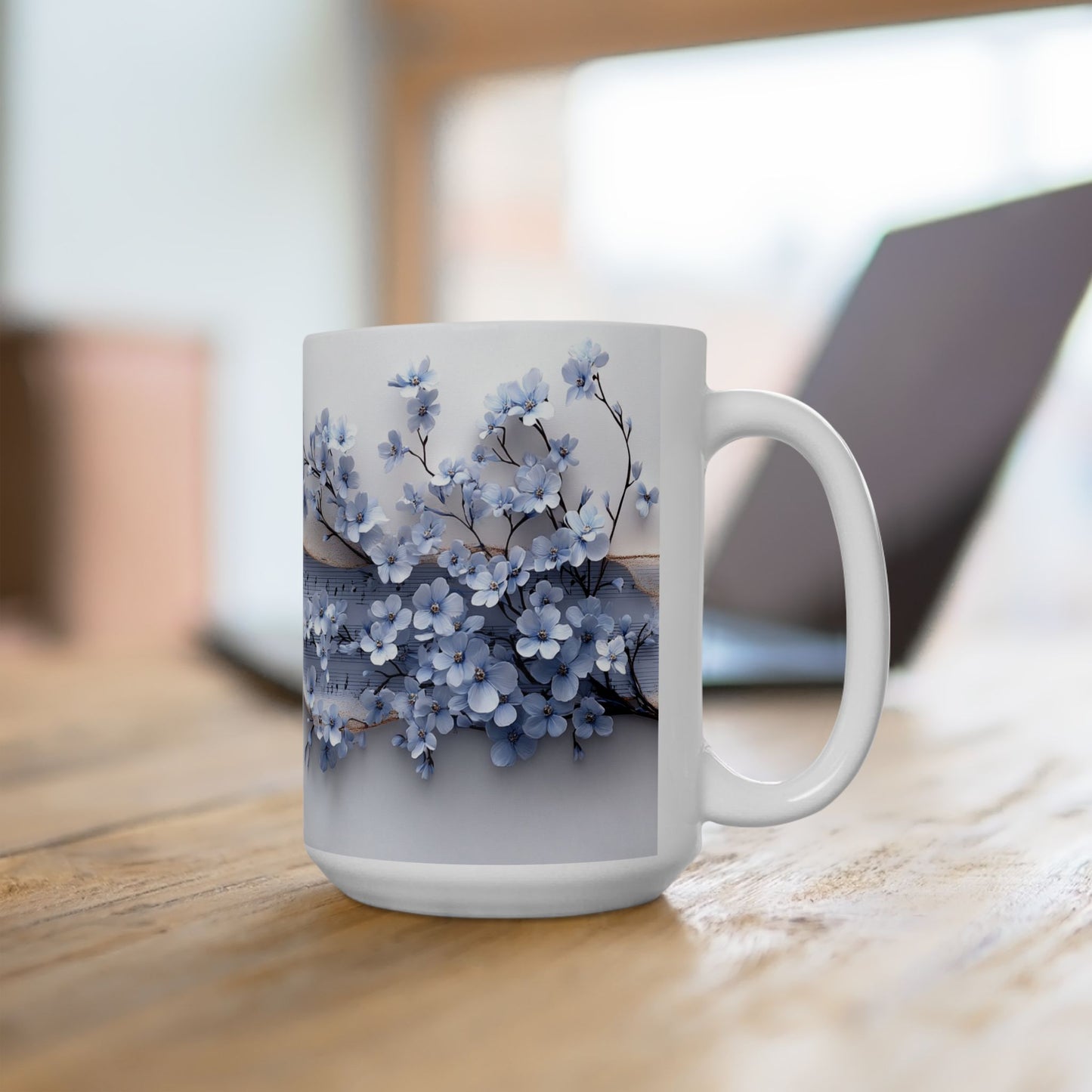 Beautiful Flowers & Bird, Vintage - Ceramic Mug, (11oz, 15oz) - 11482