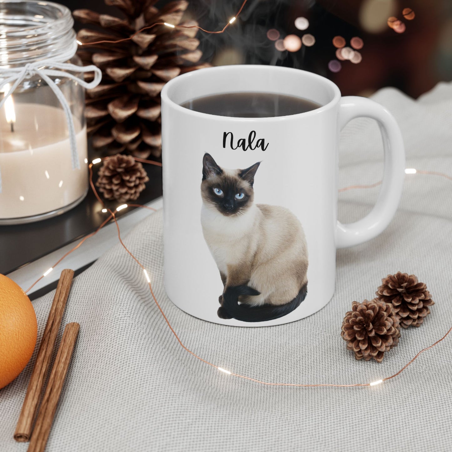 Ceramic Cat Mug, Cute Cat Coffee Cup, Pet Lover Gift, Animal Lover Mug, Funny Cat Lover Present - 14205