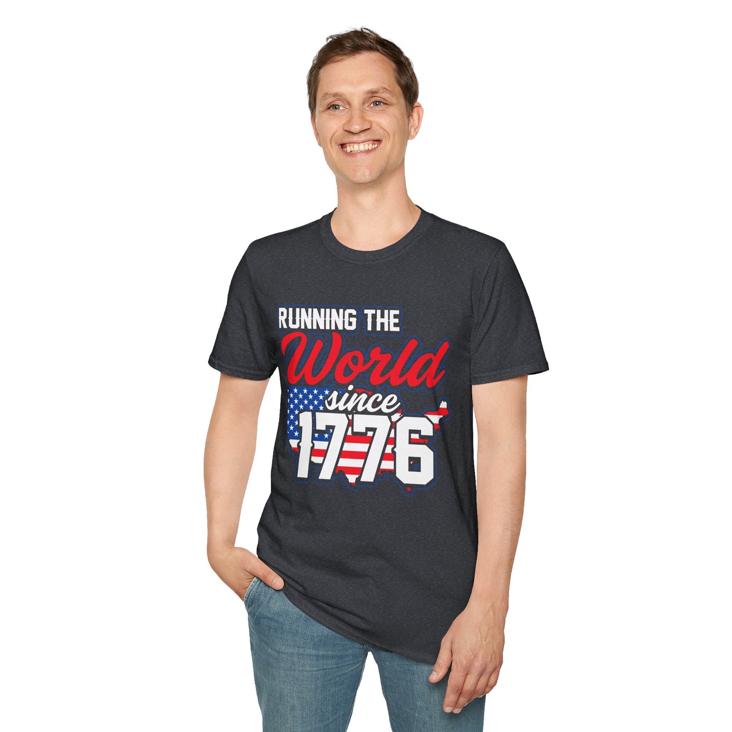 Running the World Since 1776 Unisex T-Shirt | Patriotic Tee, Independence Day Shirt, USA Pride Apparel, American History T-Shirt - 13599
