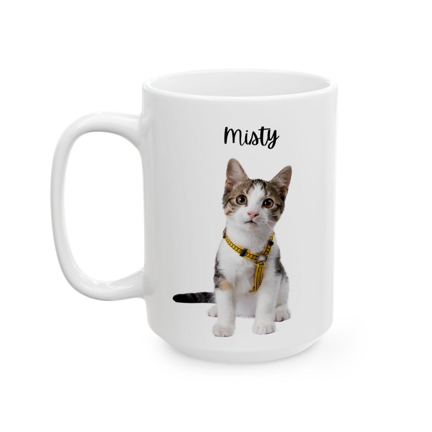 Personalised Cat Ceramic Mug for Animal Lovers, Cute Coffee Mug, Gift for Cat Mom, Personalized Animal Design Cup - 14204