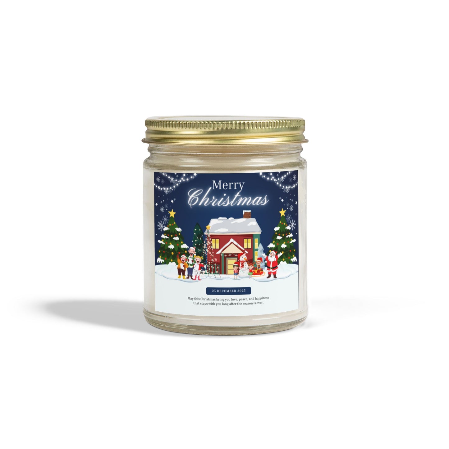 Merry Christmas, Happy New Year - Scented Candles, Coconut Apricot Wax (4oz, 9oz)