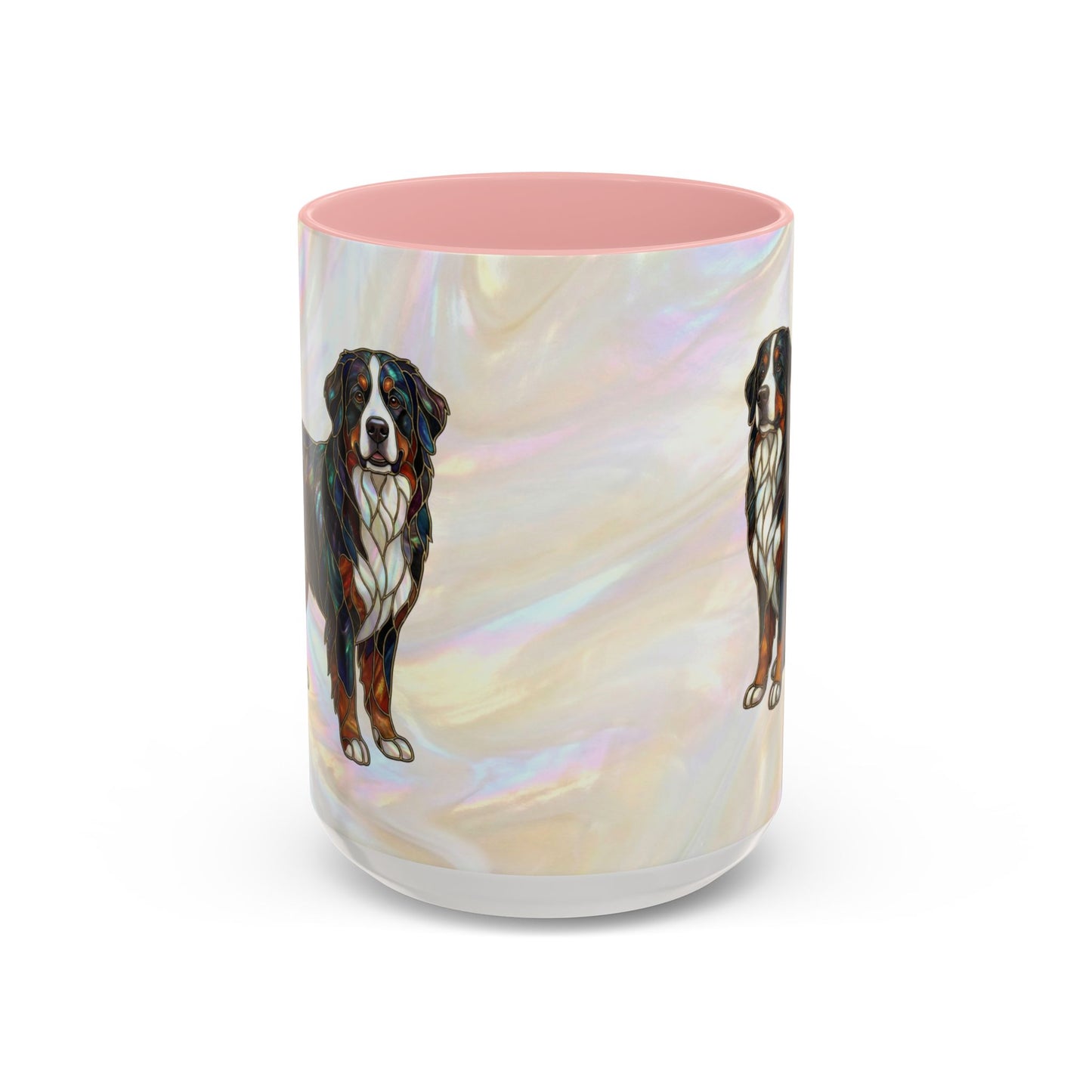 Bernese Mountain Dog Accent Coffee Mug — Stained Glass Design (11/15 oz) - 14617