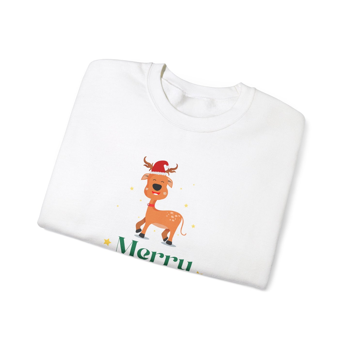 Reindeer, Merry Christmas - Unisex Heavy Blend™ Crewneck Sweatshirt