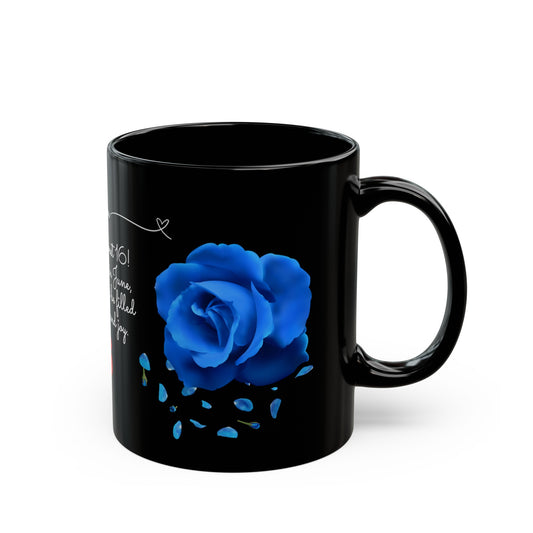 Sweet 16,  June, Roses, Customized Ceramic Black Mug (11oz, 15oz)