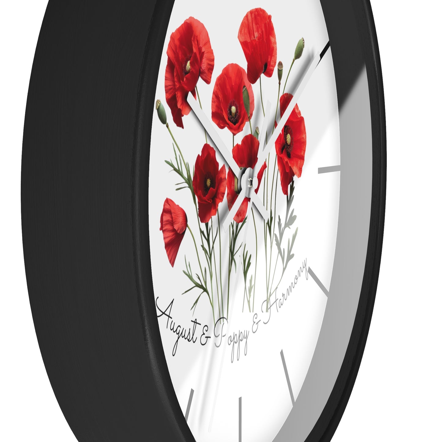 Happy Birthday August, Poppy - Wall Clock