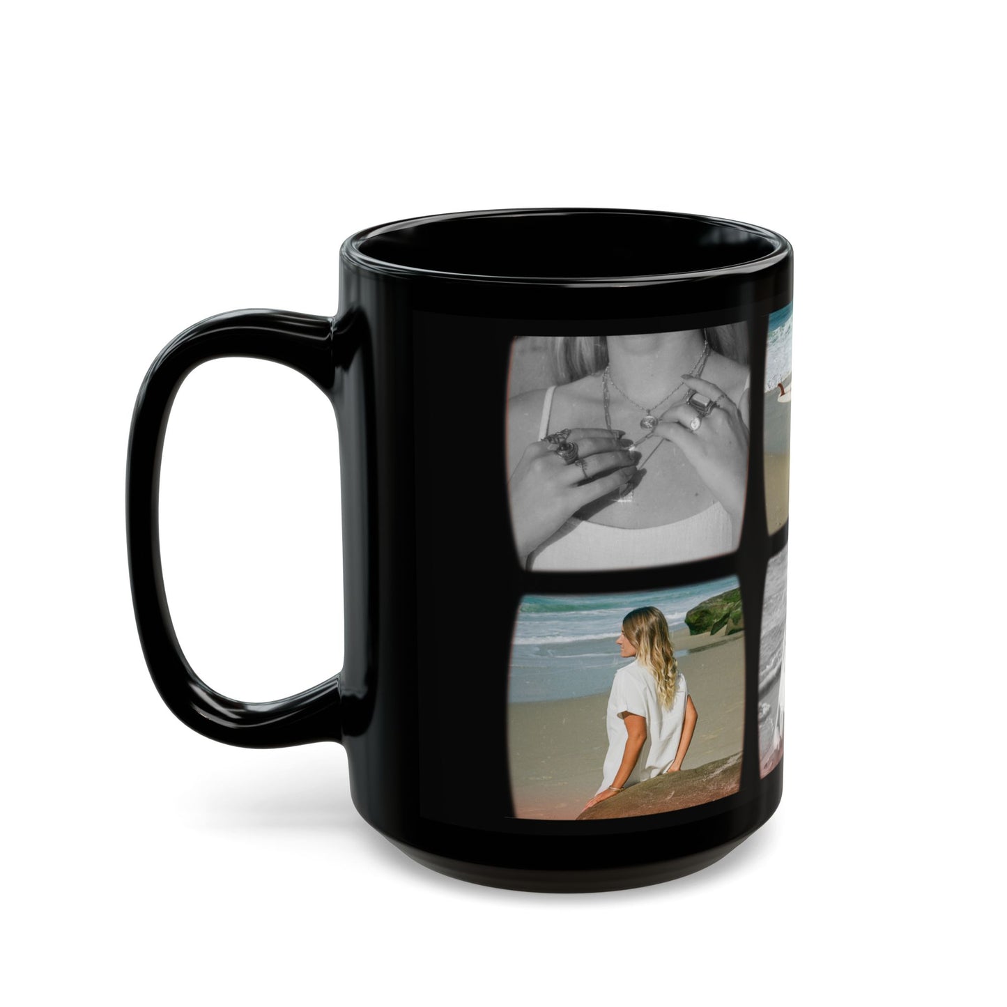 Girlfriend's Photos, Customizable - Black Mug (11oz, 15oz) - 10881