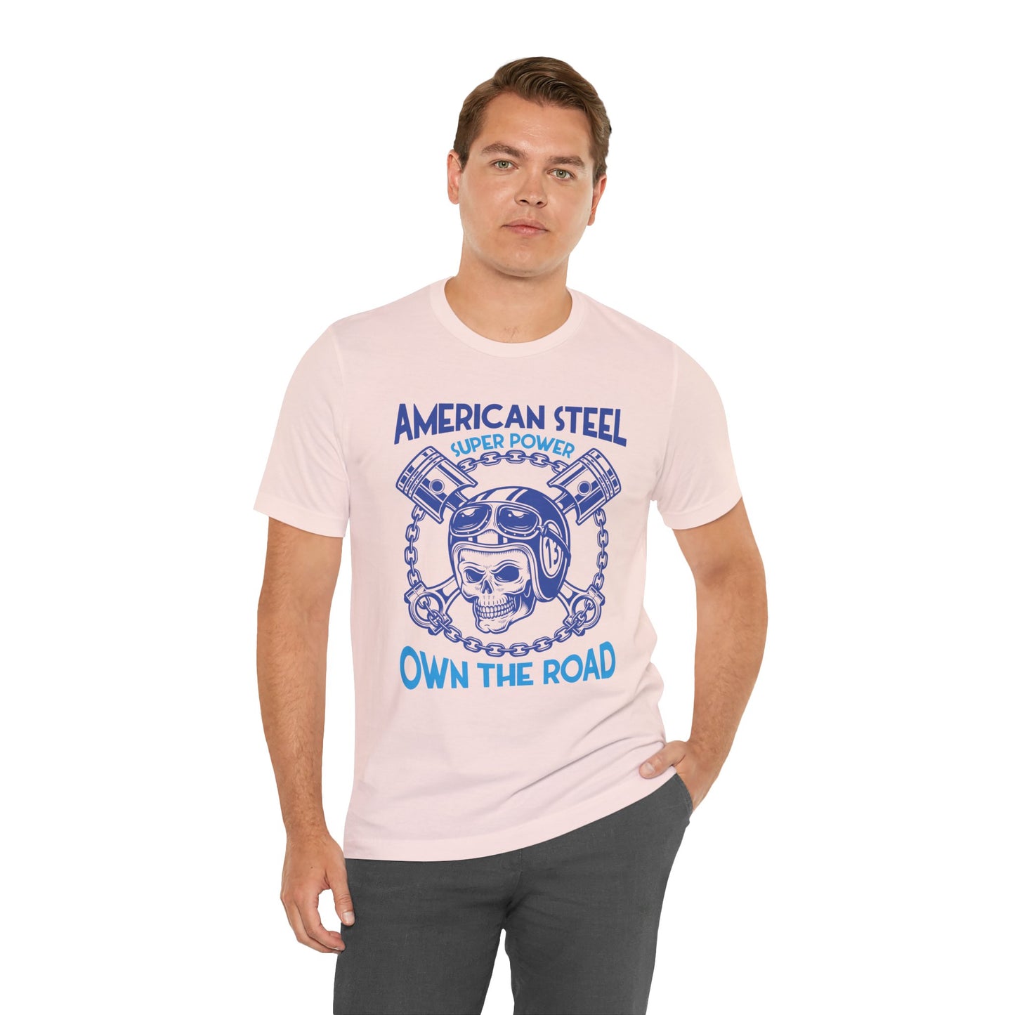 American Steel, Super Power On The Road - Unisex Jersey Short Sleeve Tee - 13557