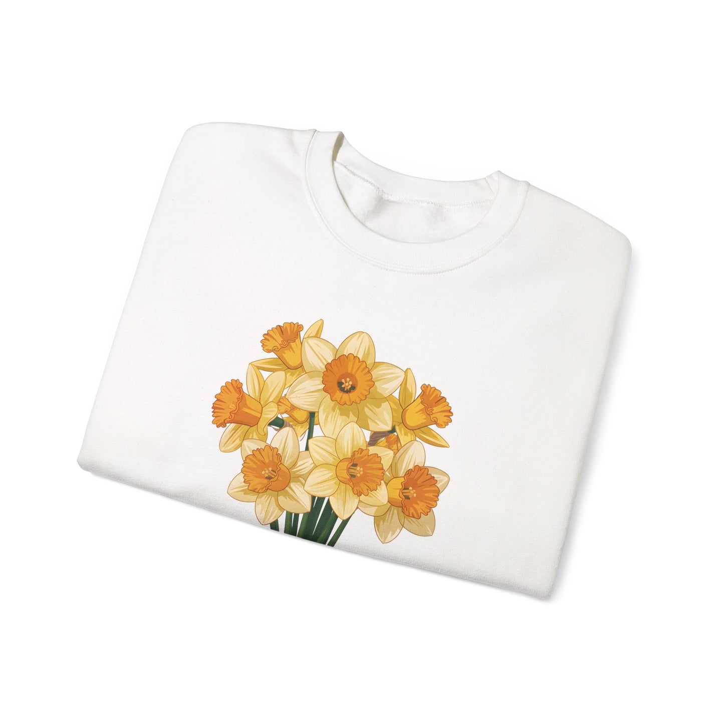 March Birth Flower Daffodil Bouquet Sweatshirt – Floral Birthday Gift Crewneck - 14823