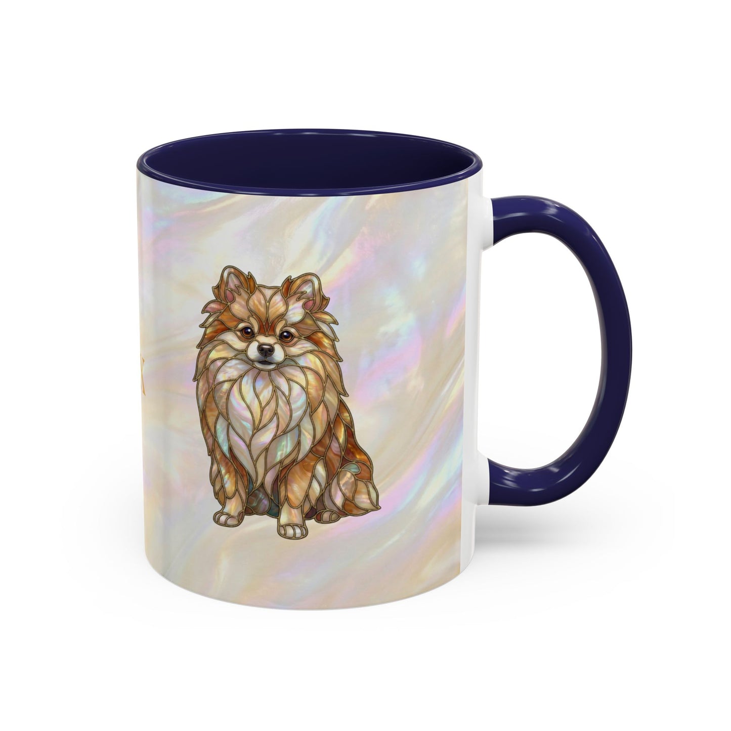 Pomeranian Accent Coffee Mug — Stained Glass Design (11/15oz) - 14638
