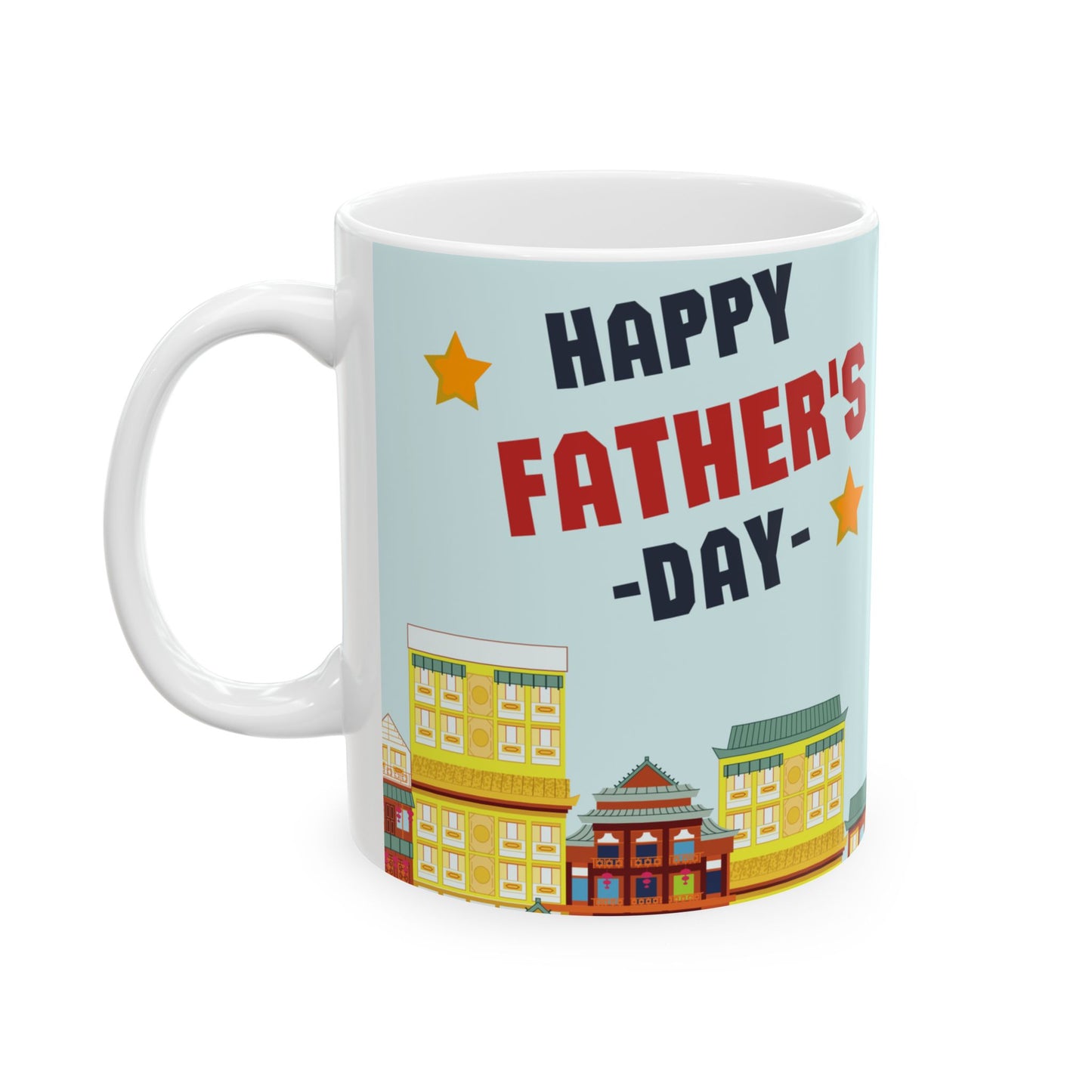 Hero Dad, Happy Father's Day Ceramic Mug - Fun Gift for Dads, Unique Coffee Tea Cup, Father's Day Present, Customizable Design, 11oz & 15oz - 14017