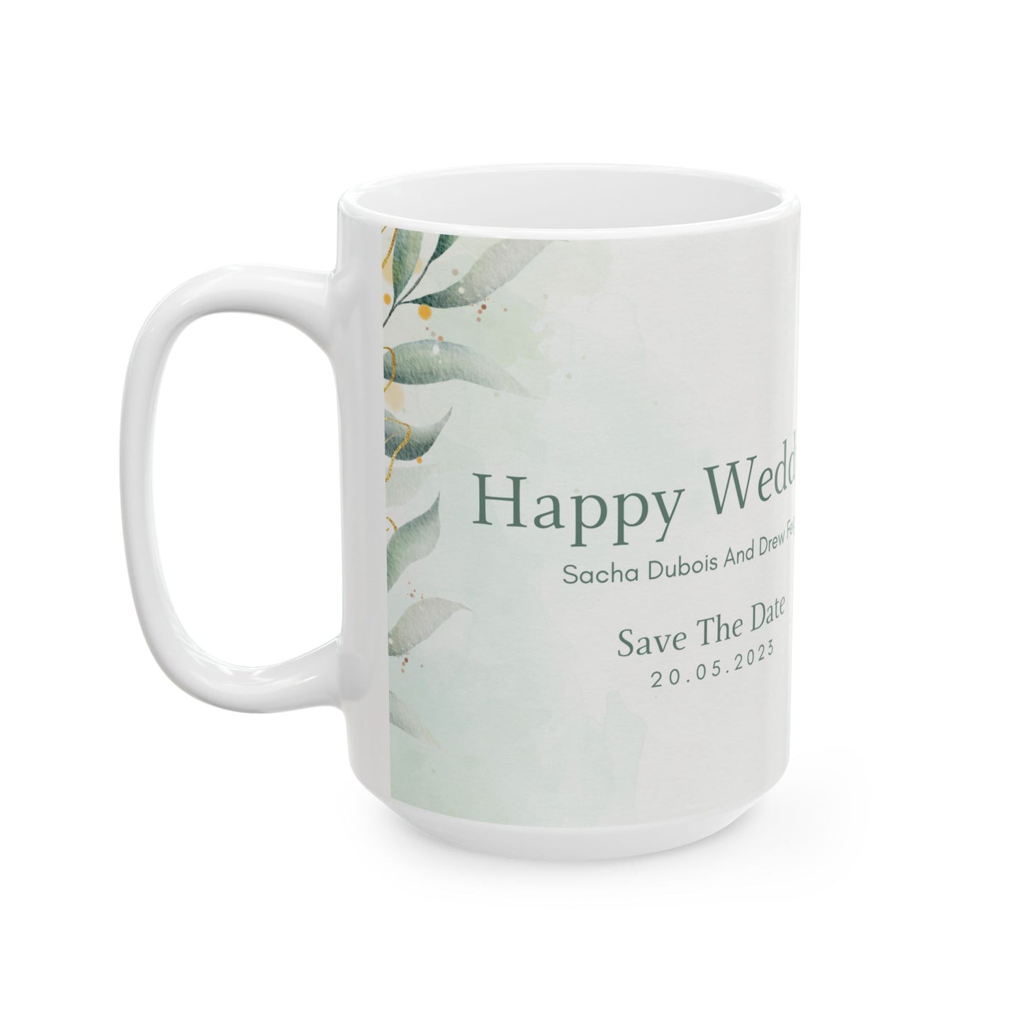 Happy Wedding, Details Customizable - Ceramic Mug, (11oz, 15oz) - 11067