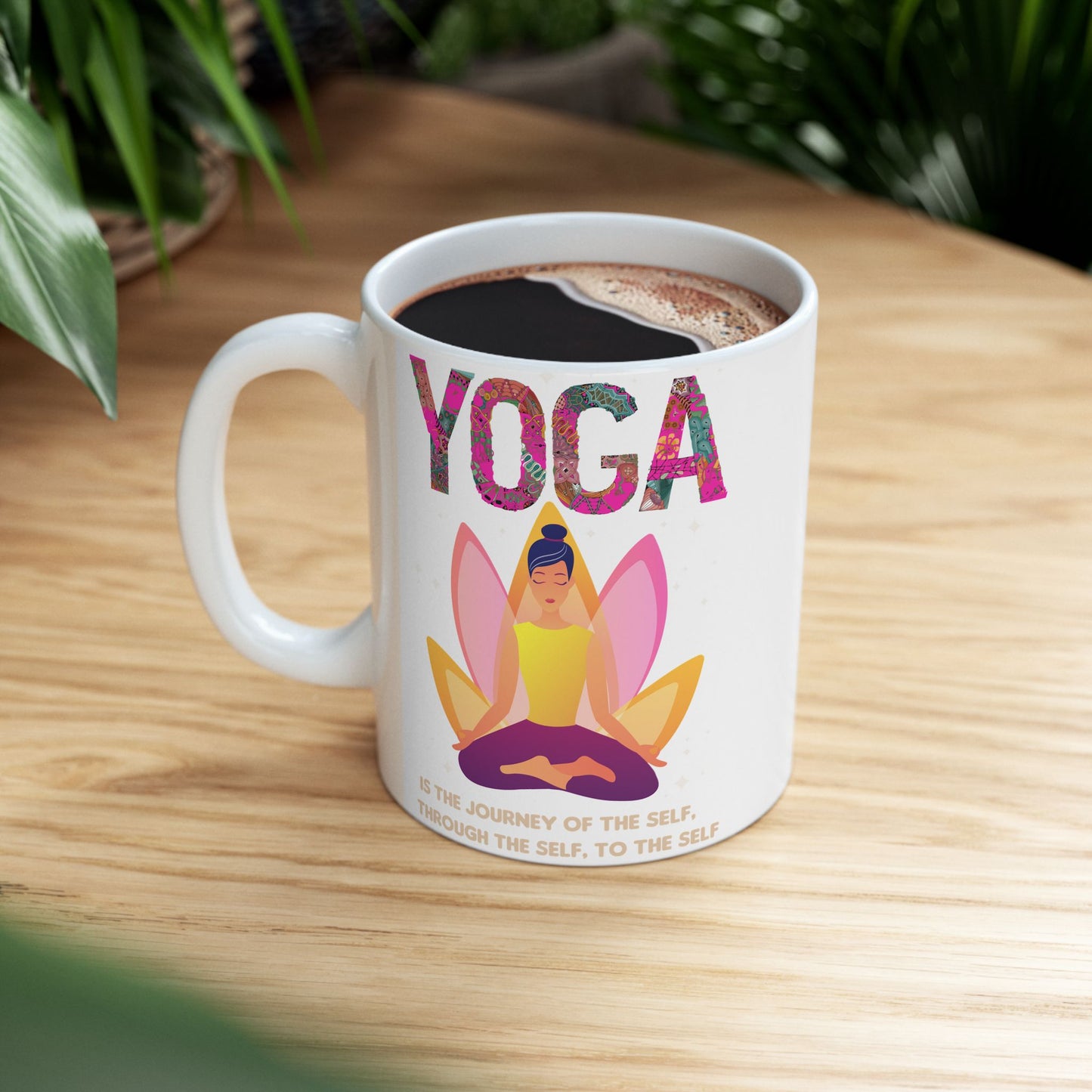 "Yoga Is The Journey Of The Self Through The Self To The Self" Ceramic Mug, 11/15oz - 13213