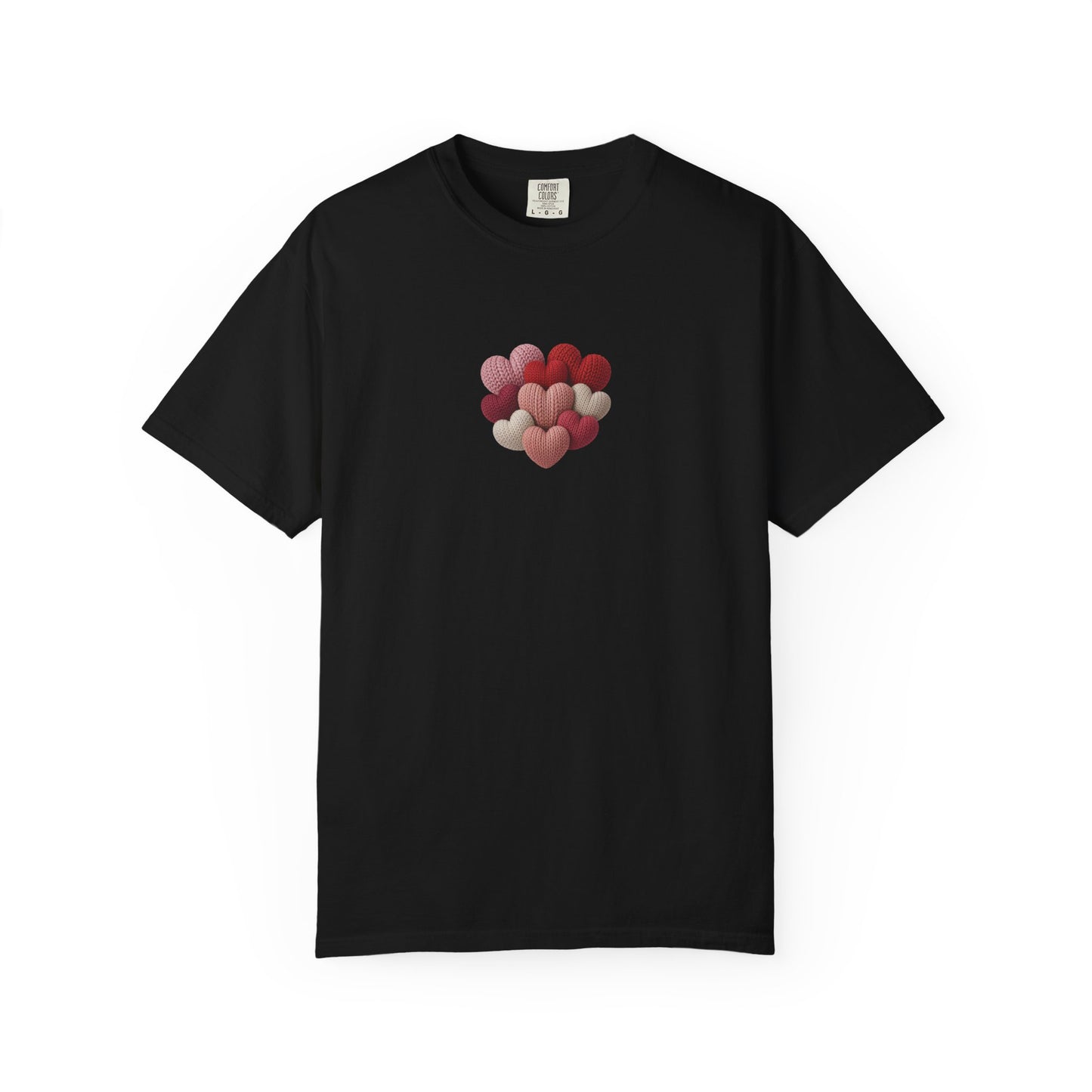 Knitted Hearts Valentine Graphic T-Shirt  - 14748