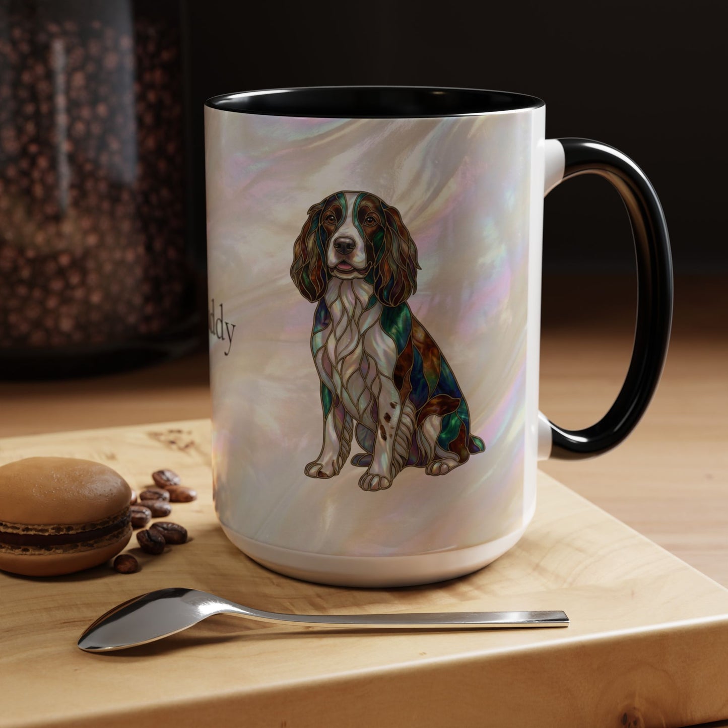 Springer Spaniel Accent Coffee Mug – Stained Glass Design 11/15oz - 14648