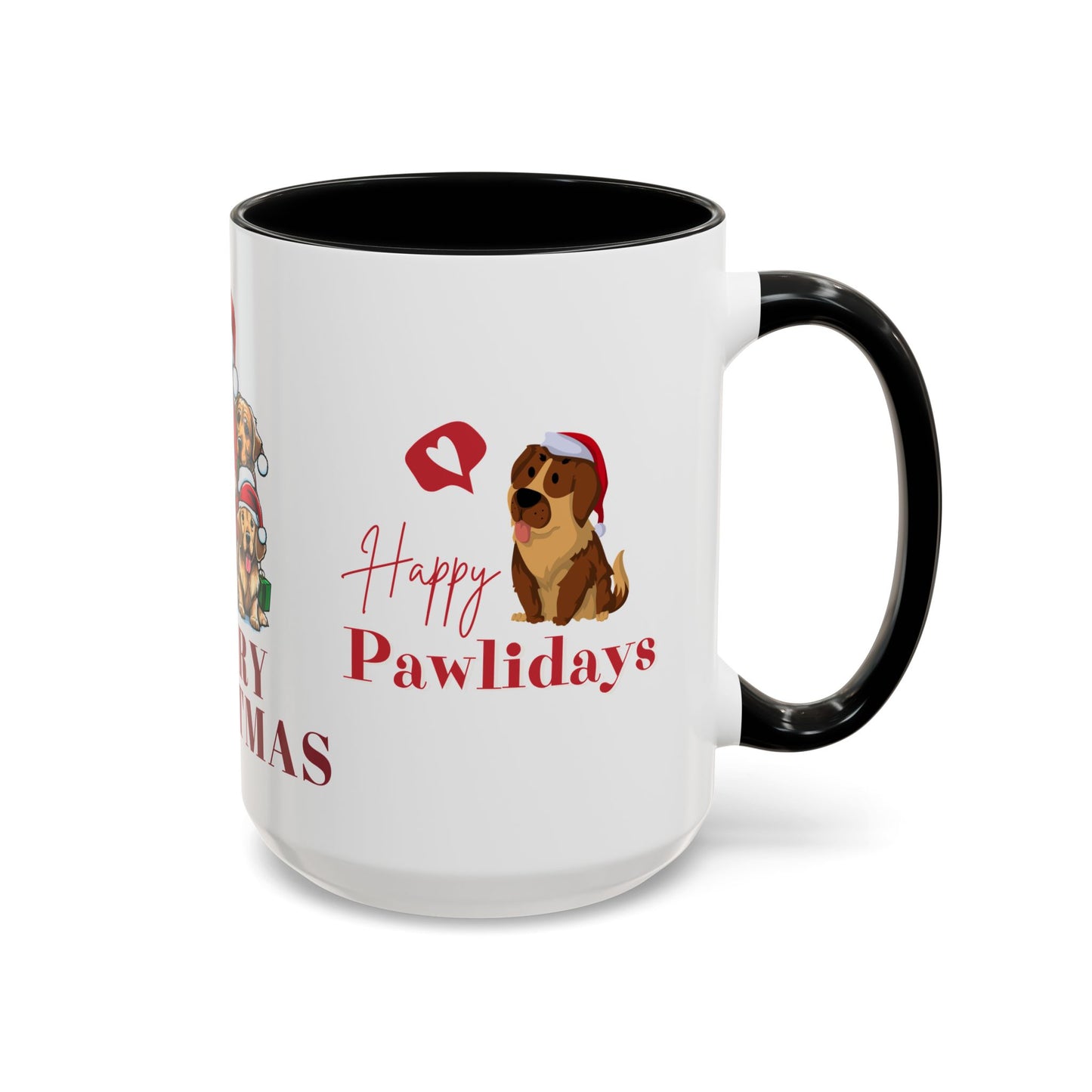 Dogs, Merry Christmas - Accent Coffee Mug (11, 15oz)