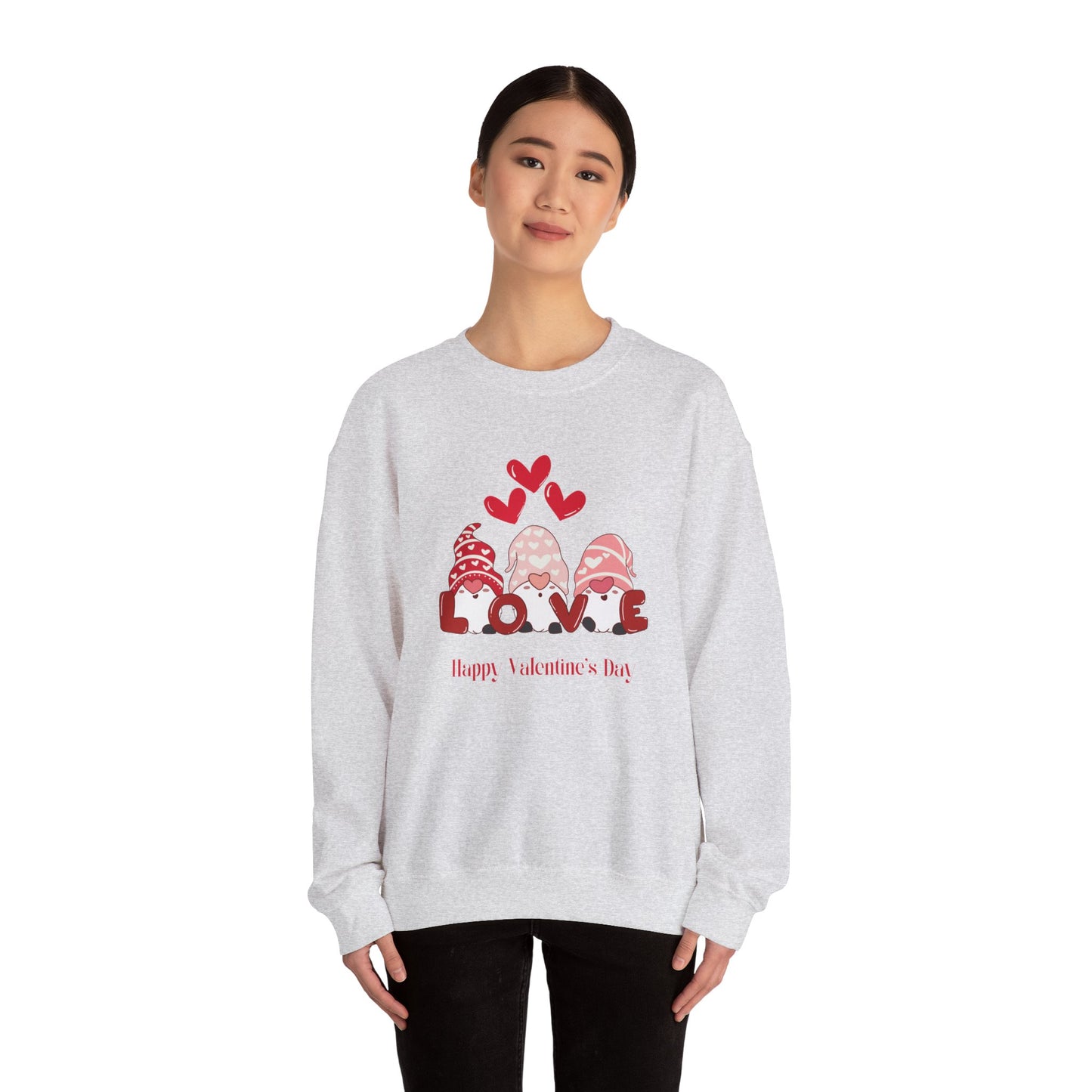 Gnomes, Love, Happy Valentine's Day - Unisex Heavy Blend™ Crewneck Sweatshirt - 11350