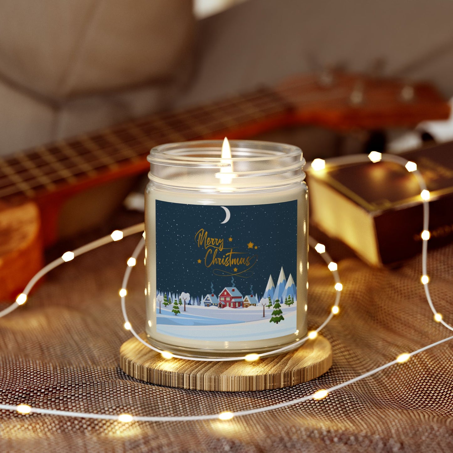 Merry Christmas - Scented Candles, Coconut Apricot Wax (4oz, 9oz) - 10235