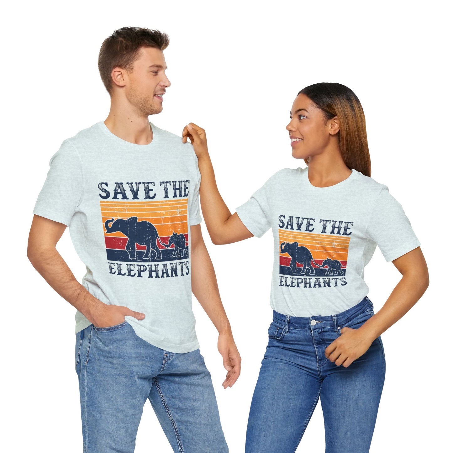 Vegan: Save The Elephants - Unisex Jersey Short Sleeve Tee