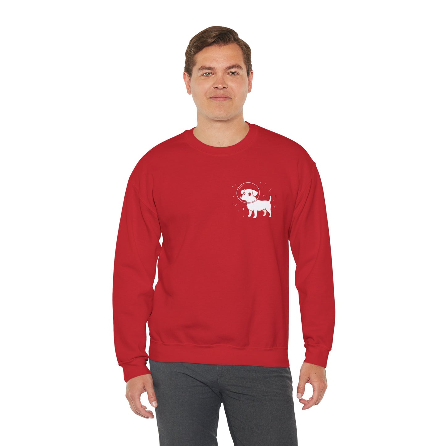 Dog in Space Crewneck Sweatshirt – Space Puppy Graphic Pullover - 14678