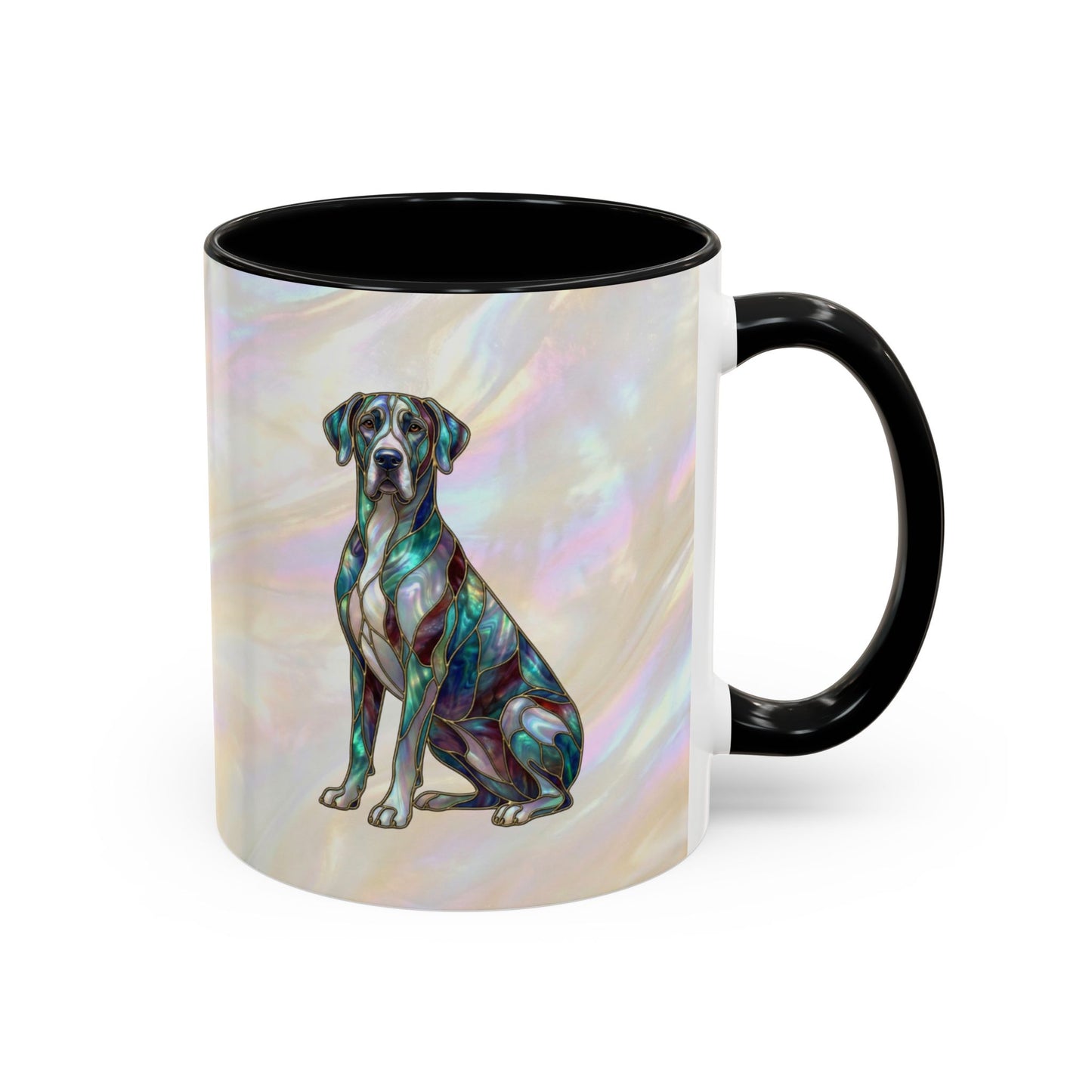 Personalized Great Dane Dog Mug — Stained Glass Design (11/15 oz) - 14550
